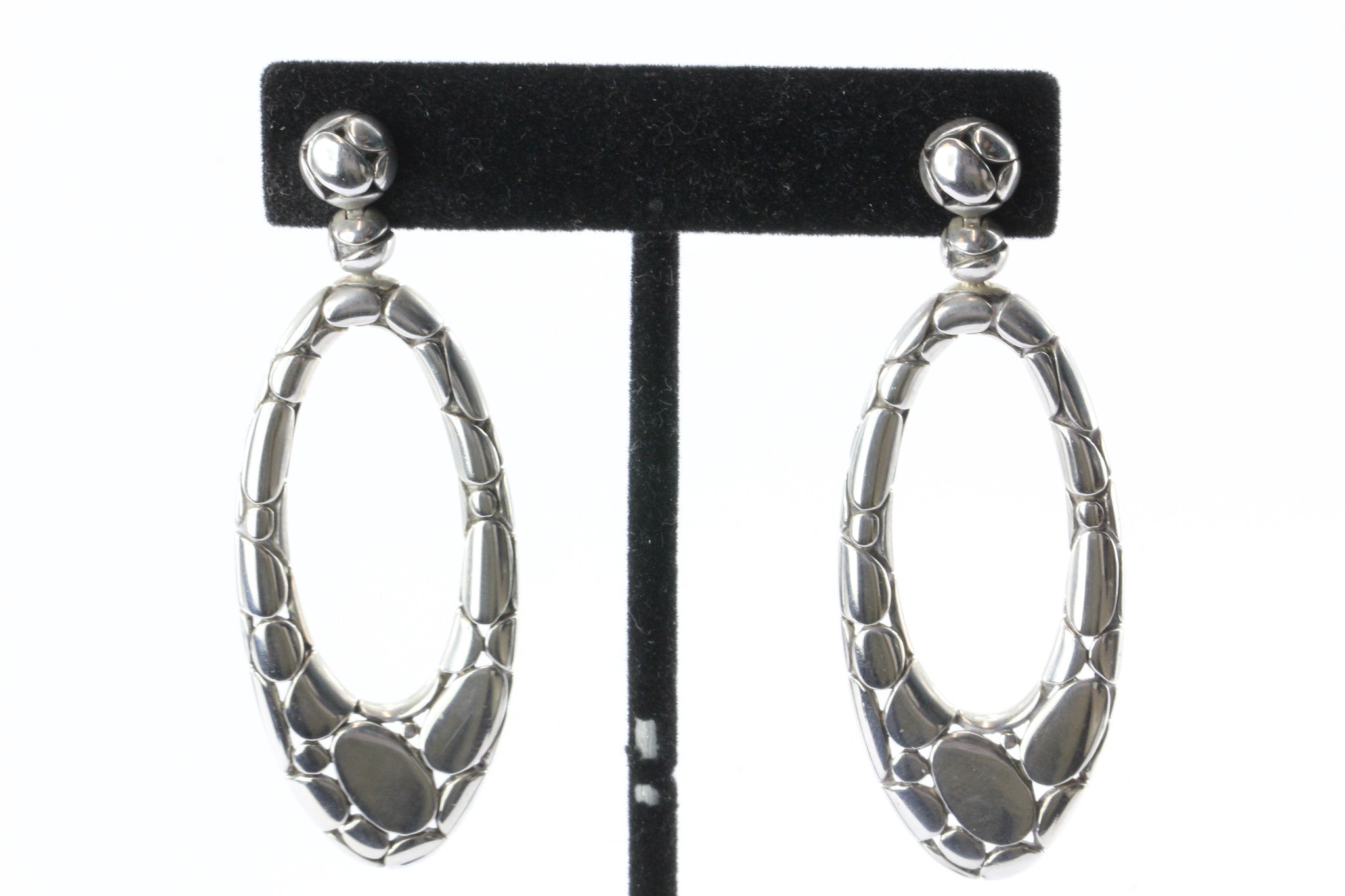 John Hardy Sterling Silver Kali Pebble Oval Drop Earrings - Queen May