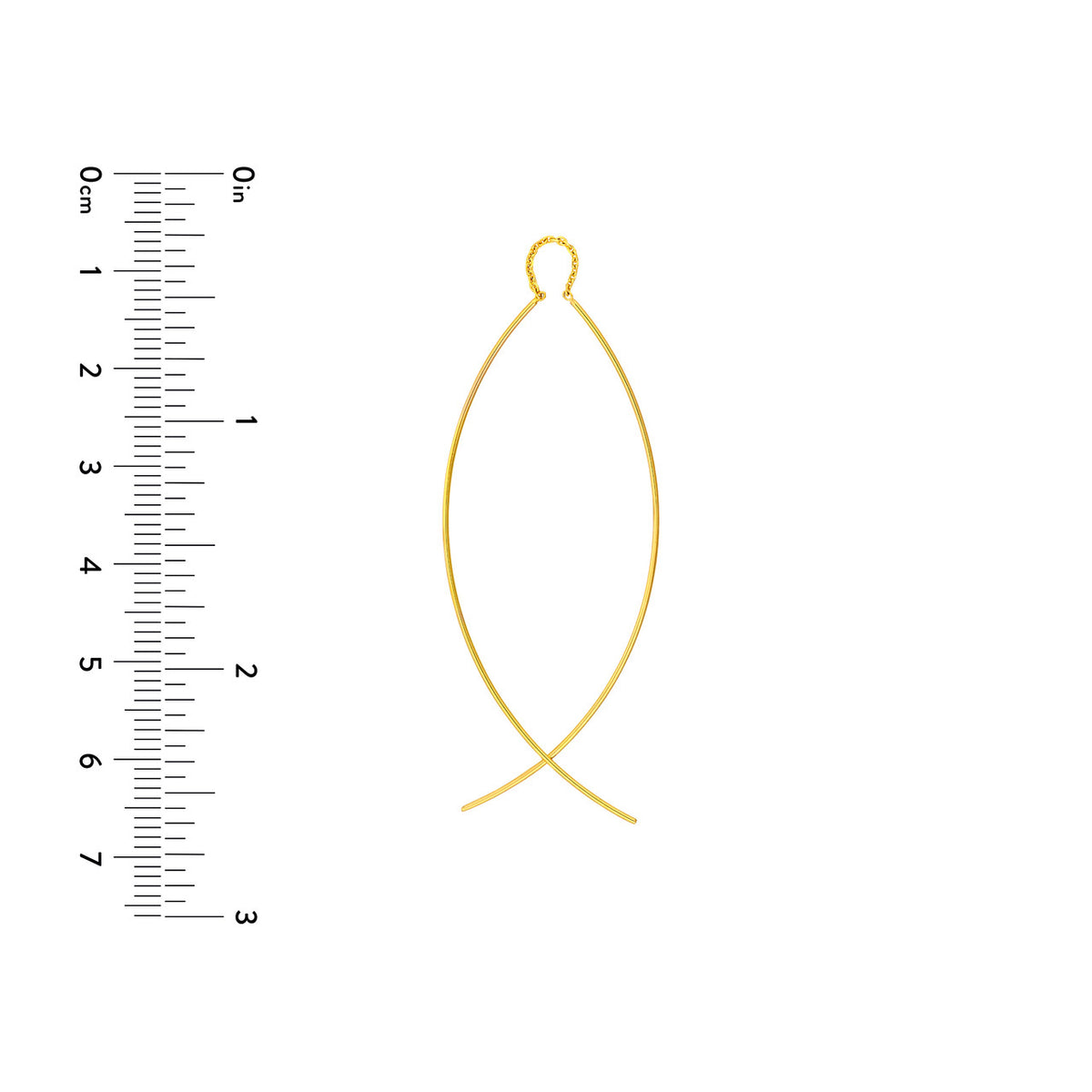 14K Yellow or White Gold Curved Wire Threader Earrings - Queen May