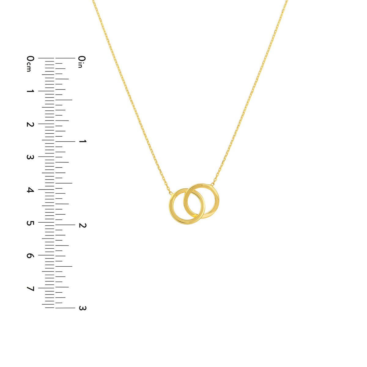 14K Yellow Gold Interlocking Circles Pendant Necklace - Queen May