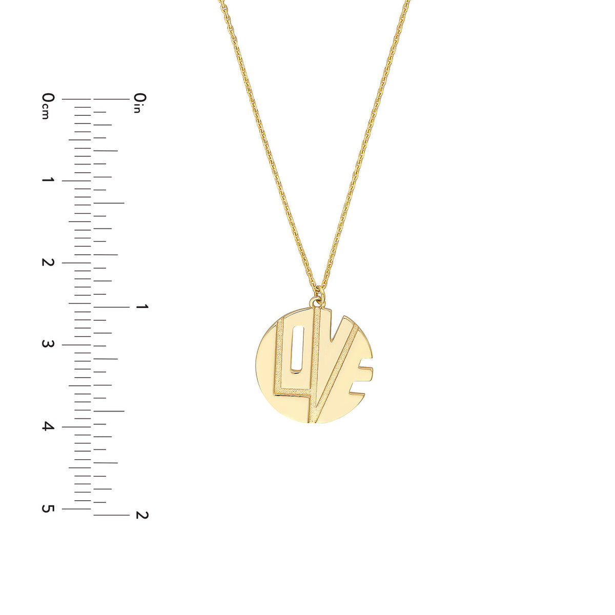 14K Yellow Gold Love Cutout Medallion Necklace - Queen May