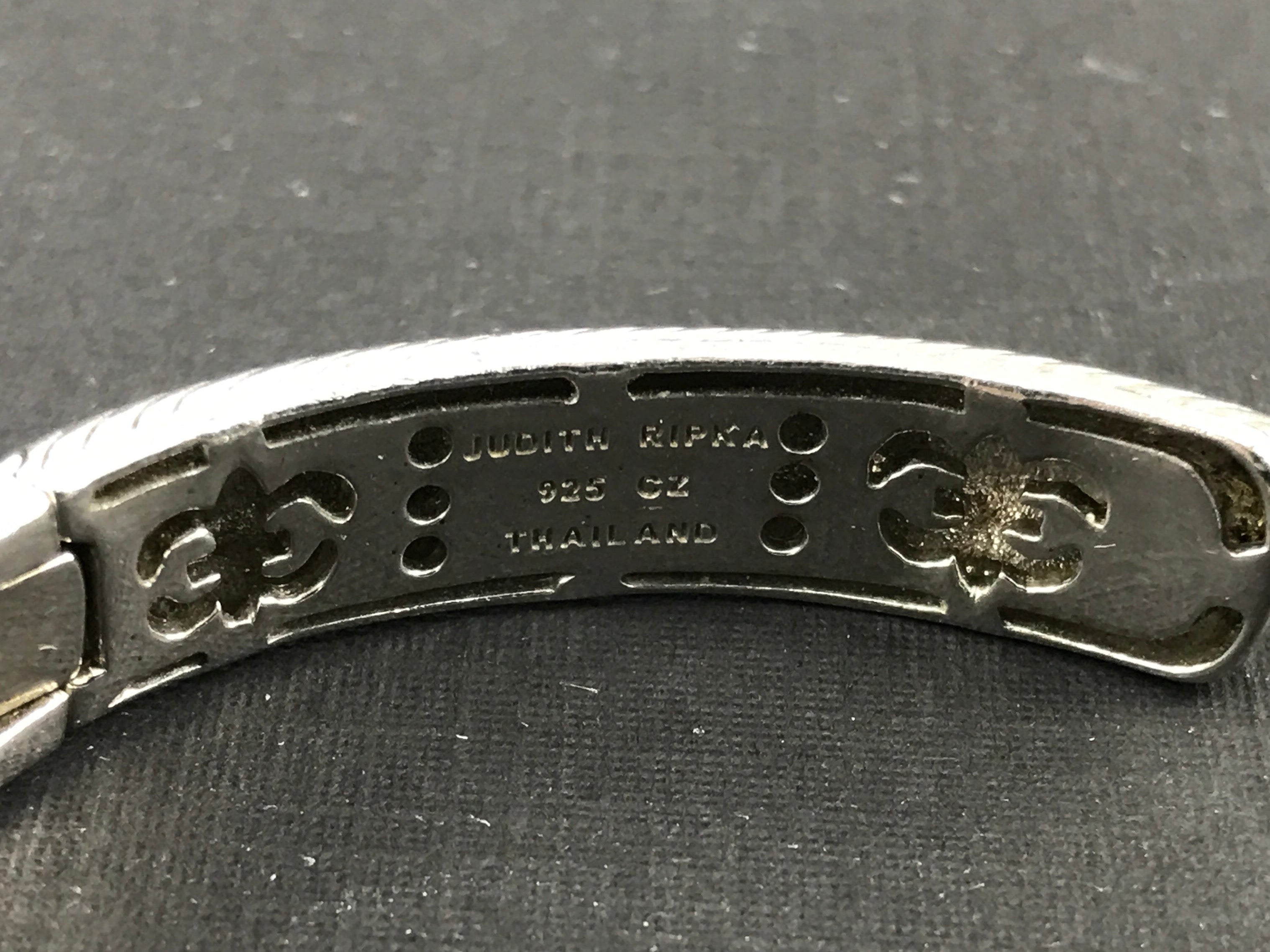 Judith Ripka 7 Station Bezel Set CZ Diamonique Cuff Bracelet - Queen May
