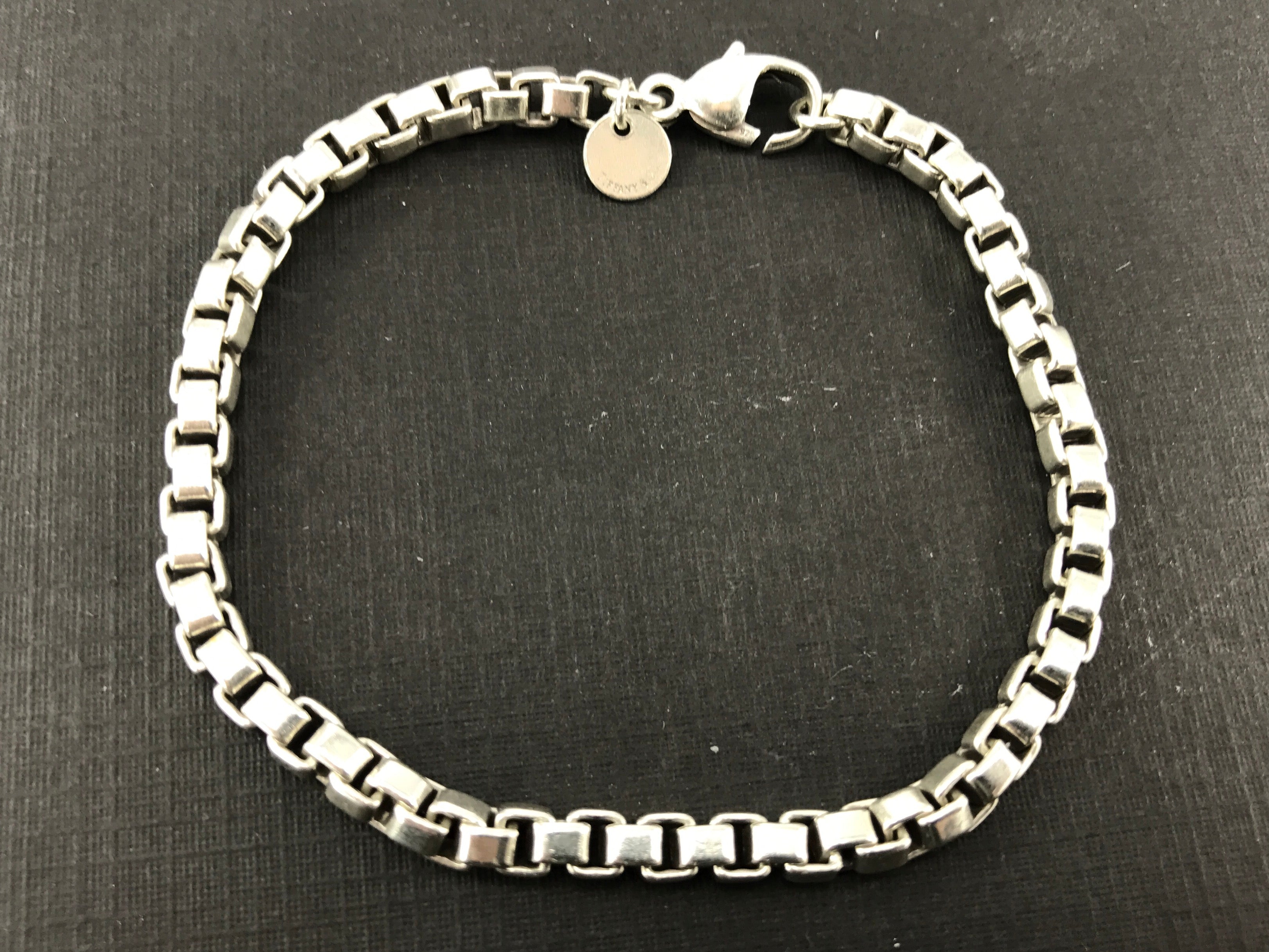 Tiffany & Co Sterling Silver Venetian Box Link Bracelet 7.5" - Queen May