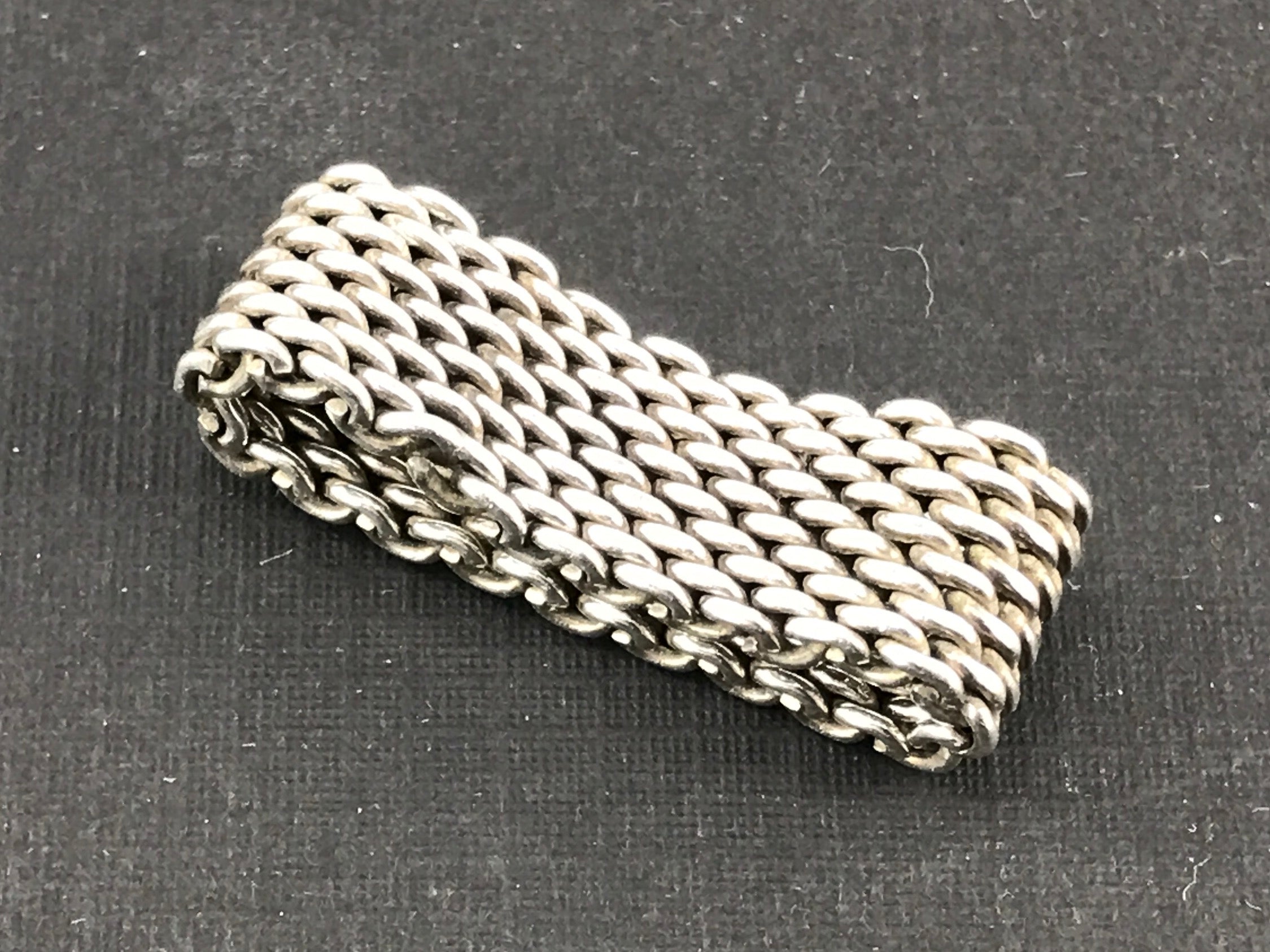 Tiffany & Co Somerset Sterling Silver Mesh Ring Band Size 9 - Queen May