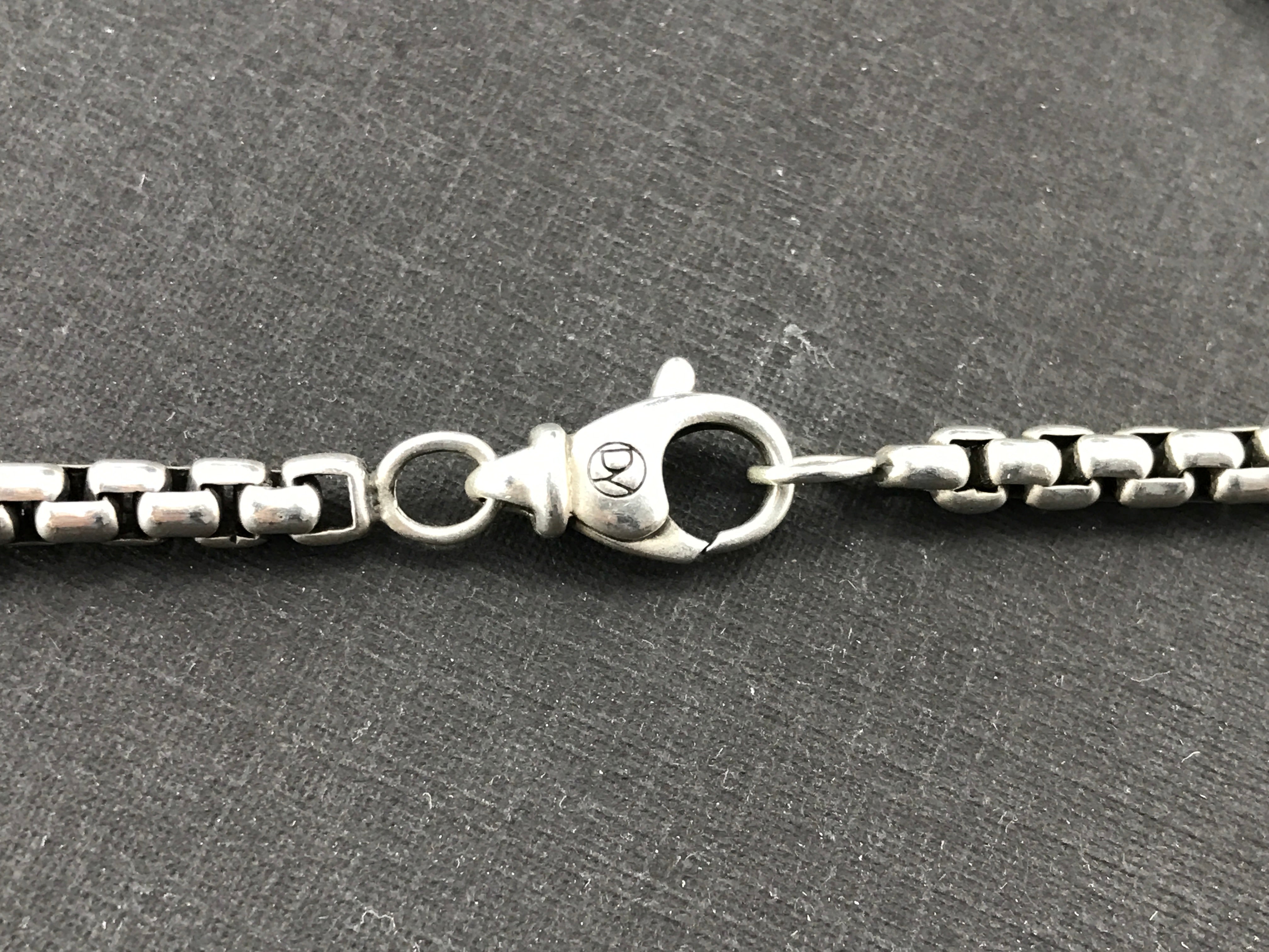David Yurman Sterling Silver & Sapphire Cable Cross w/ Chain - Queen May