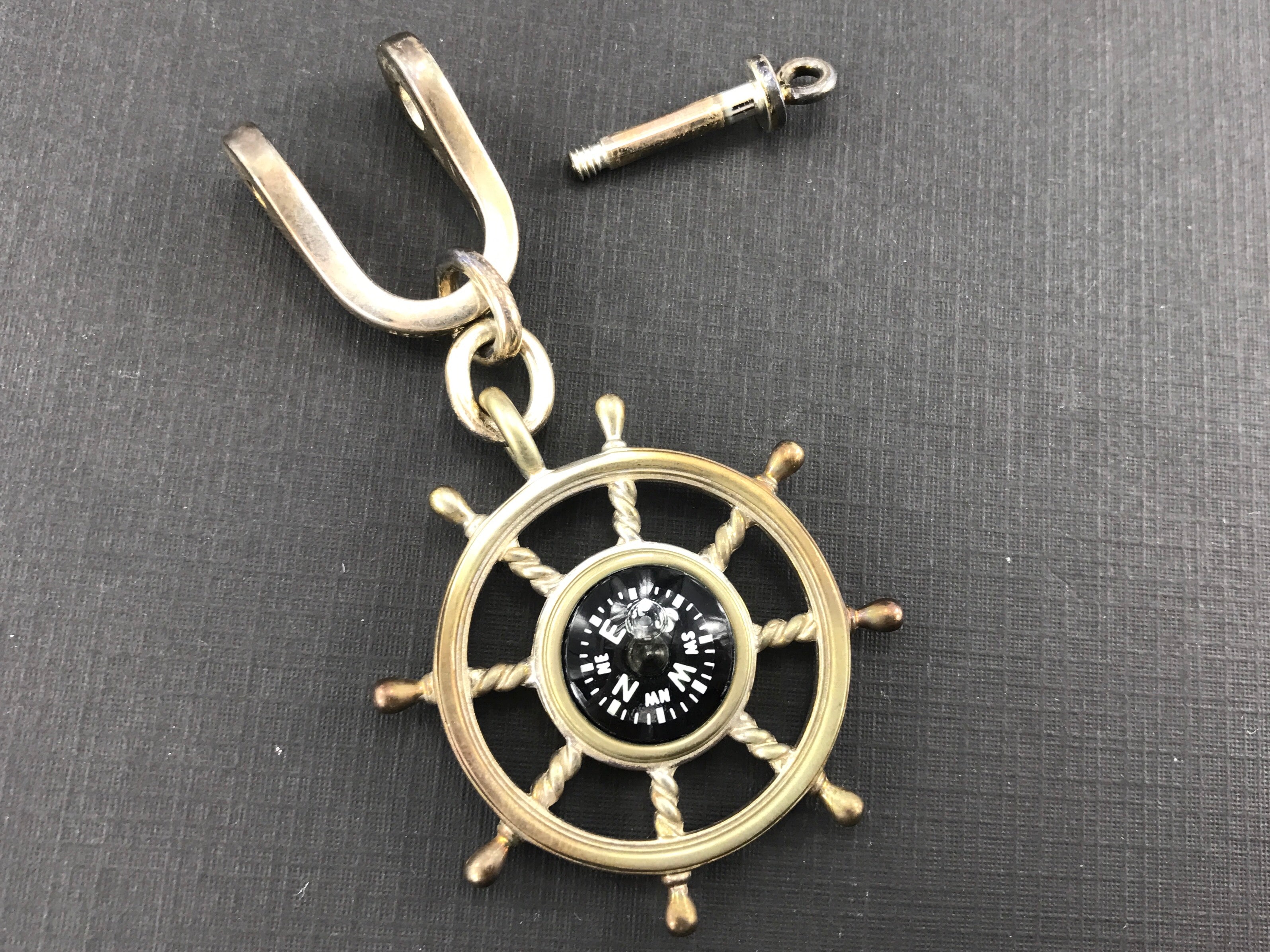 Tiffany & Co Sterling Silver Ships Wheel Nautical Compass Keychain - Queen May