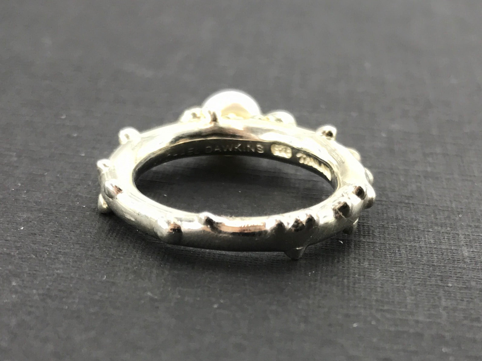 Michael Dawkins Sterling Silver Button Pearl Ring Size 6 - Queen May