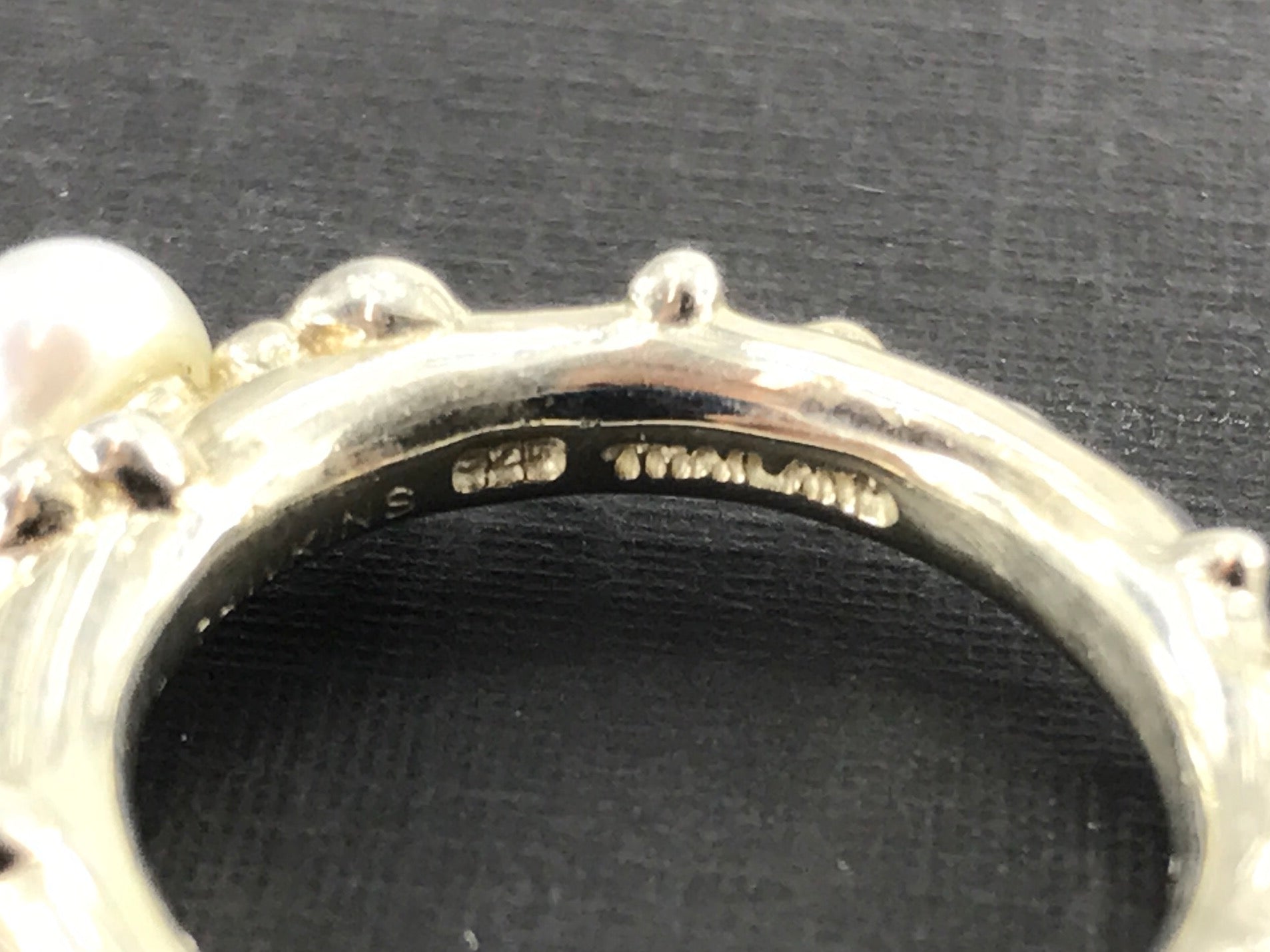 Michael Dawkins Sterling Silver Button Pearl Ring Size 6 - Queen May