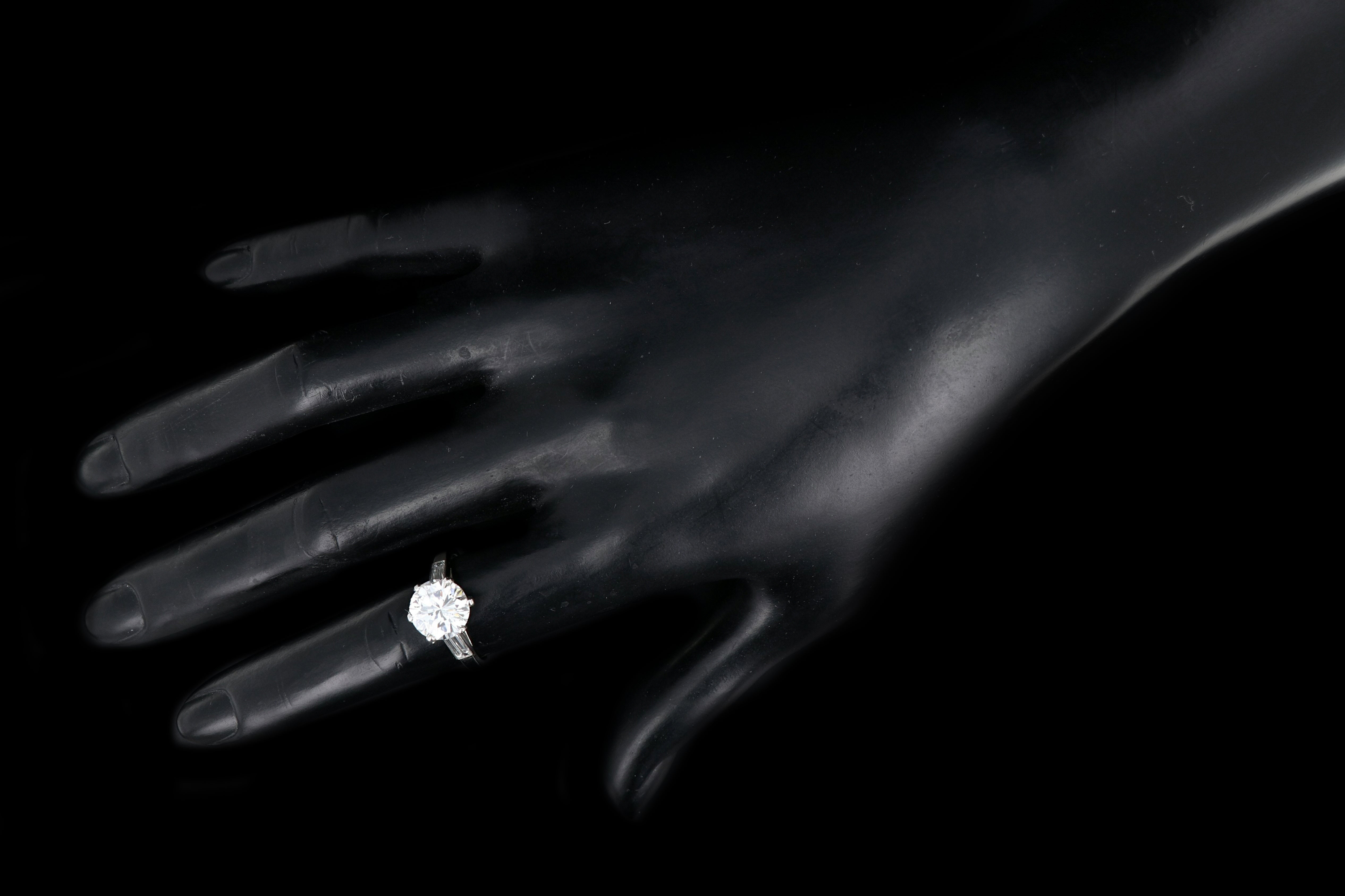 Modern Platinum 3.01CT Round Brilliant Cut Diamond Engagement Ring GIA Certified - Queen May