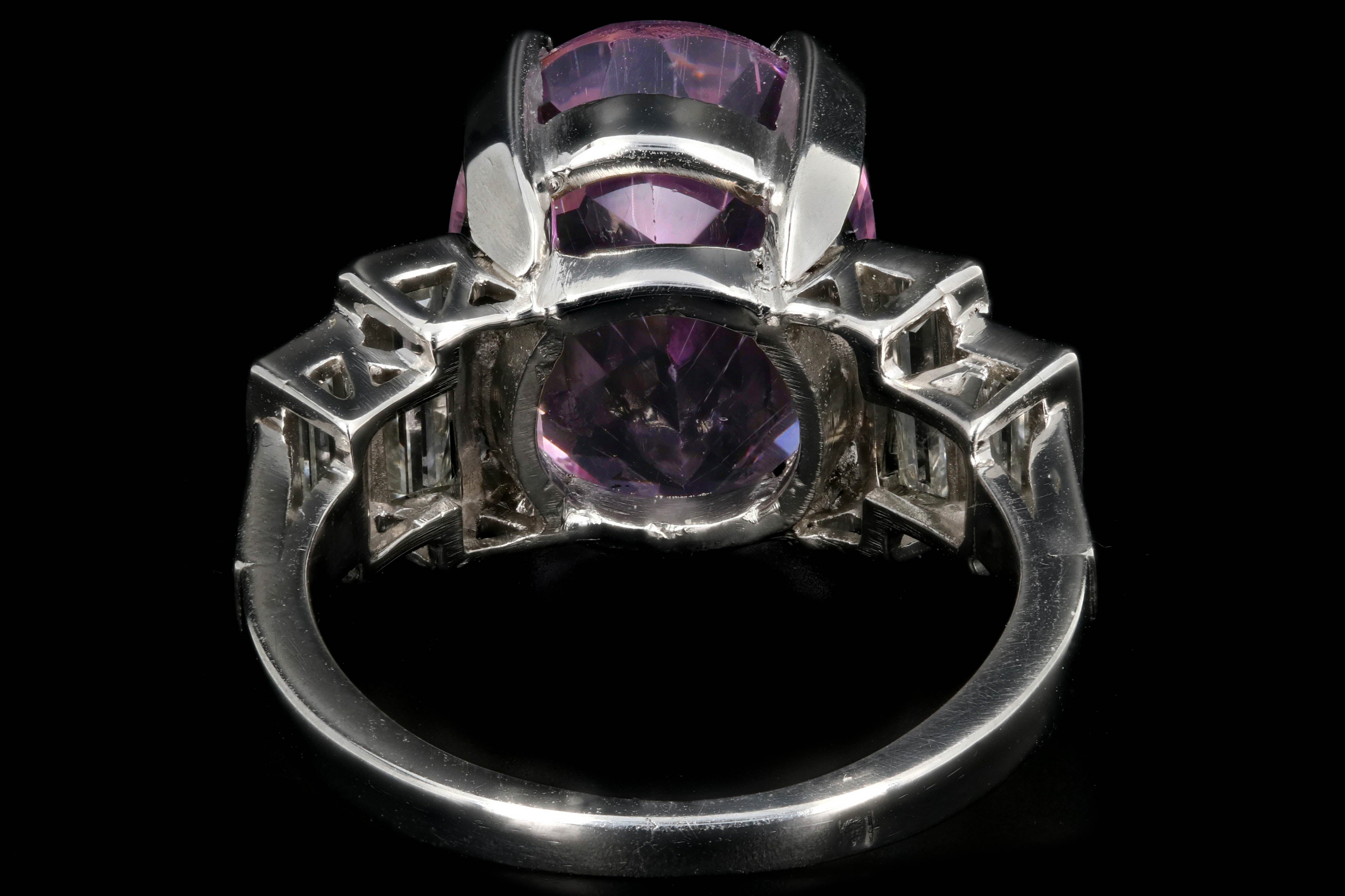 Modern Platinum 11.4 Carat Kunzite and Diamond Ring - Queen May