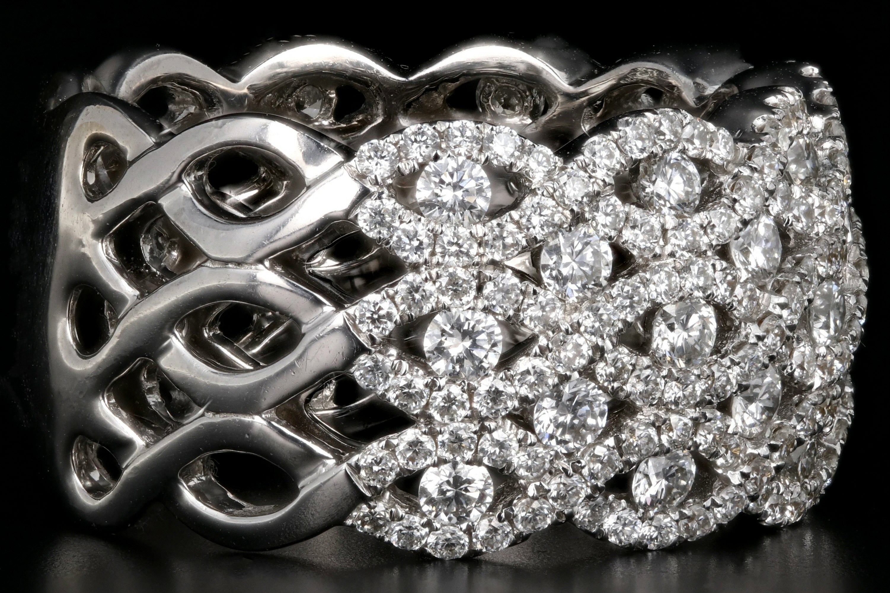 Modern 18K White Gold 2.26 Carat Diamond Band - Queen May
