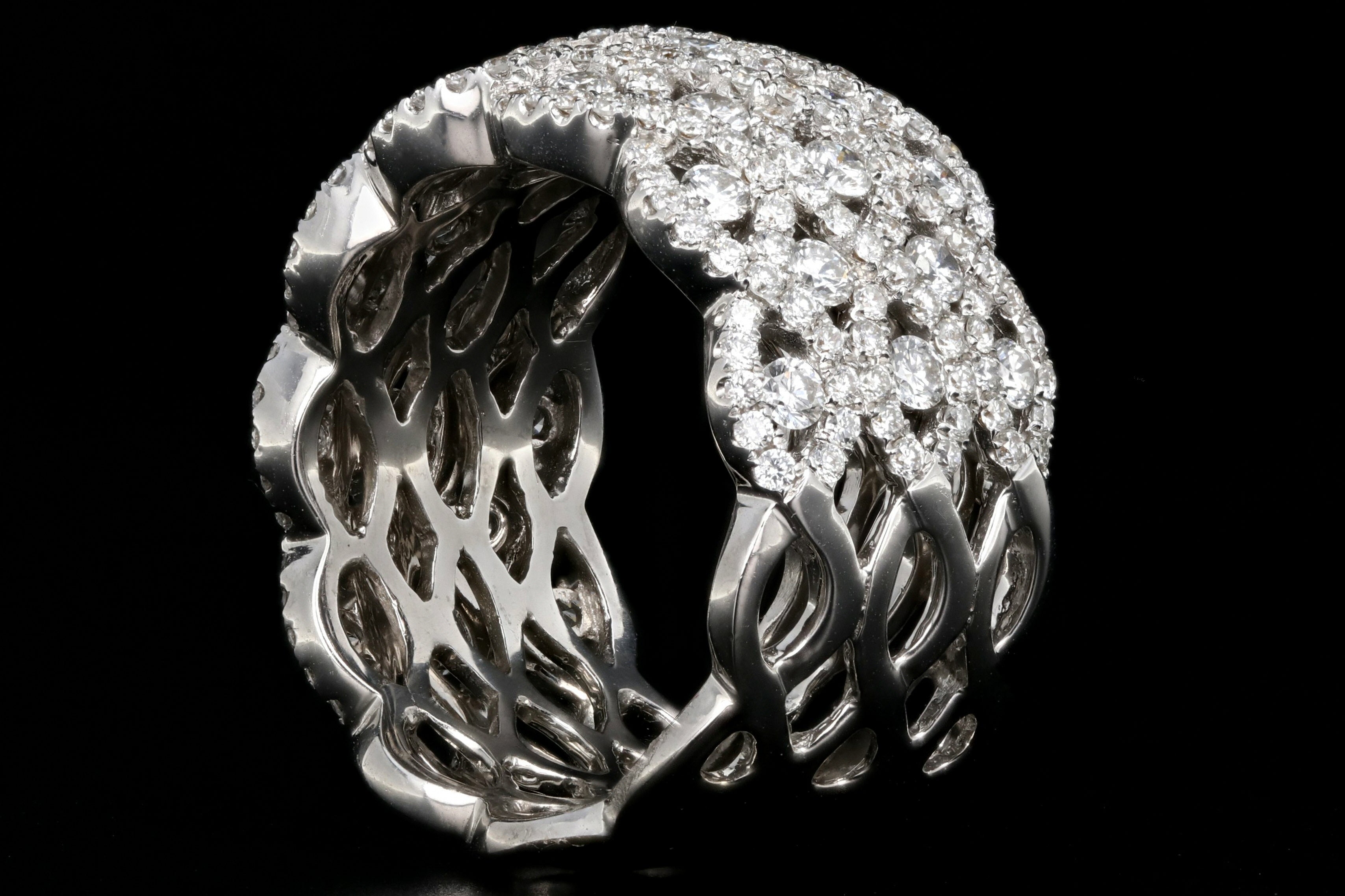 Modern 18K White Gold 2.26 Carat Diamond Band - Queen May