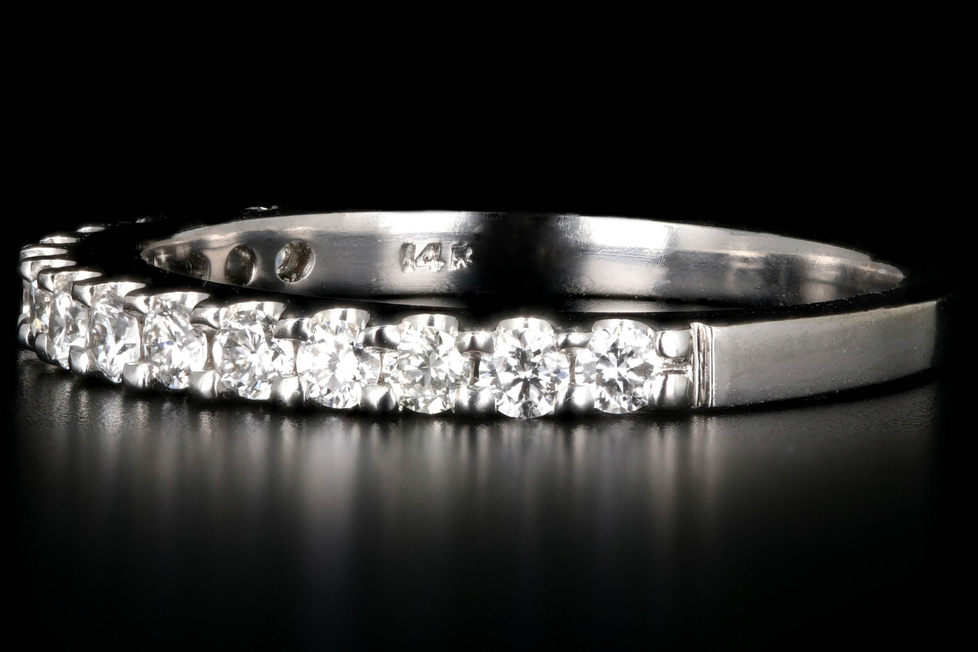 Modern 14K White Gold .30 Carat Diamond Half Band - Queen May