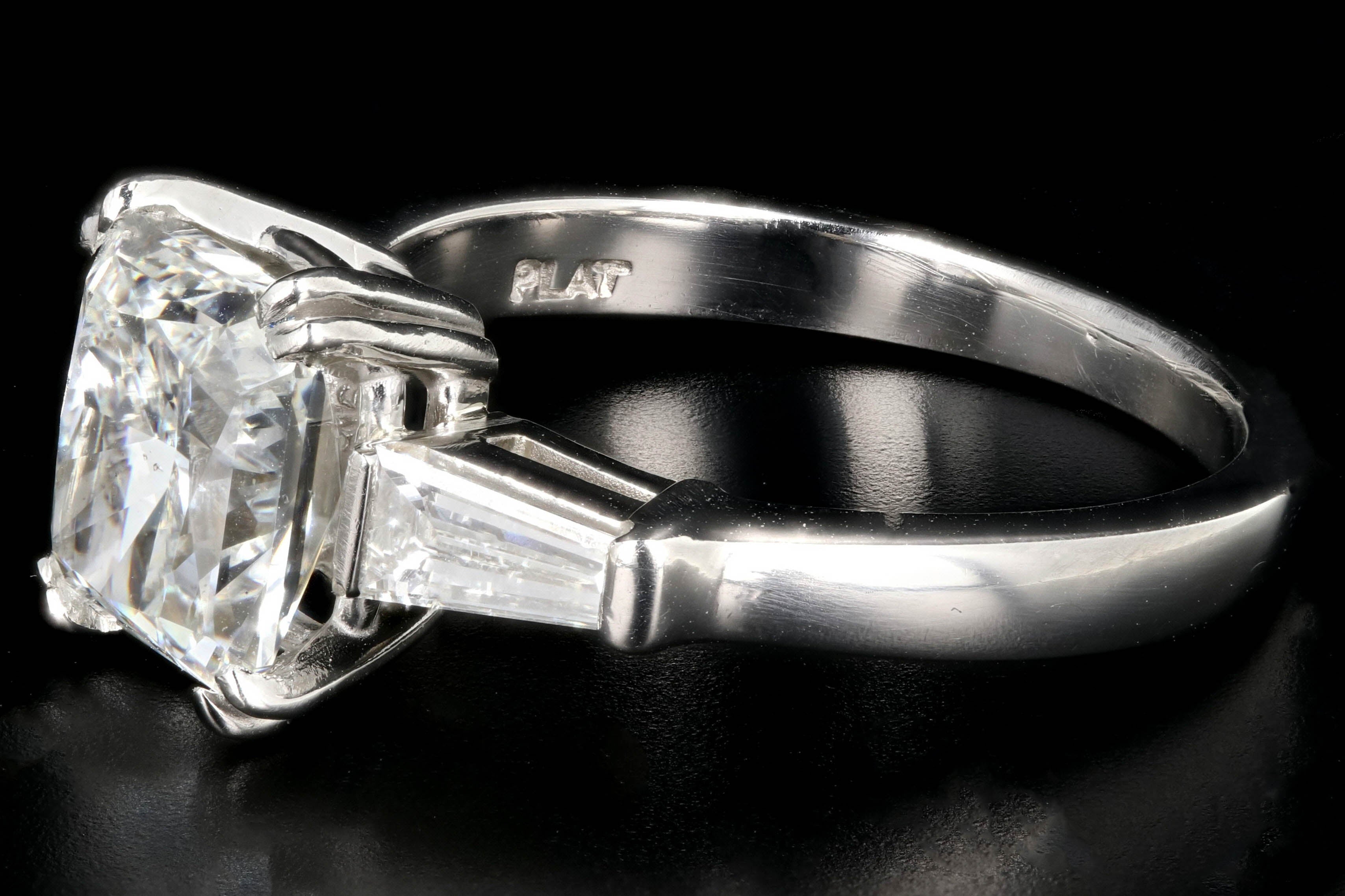 Modern Platinum 2.43 Carat Radiant Cut Diamond Engagement Ring GIA Certified - Queen May
