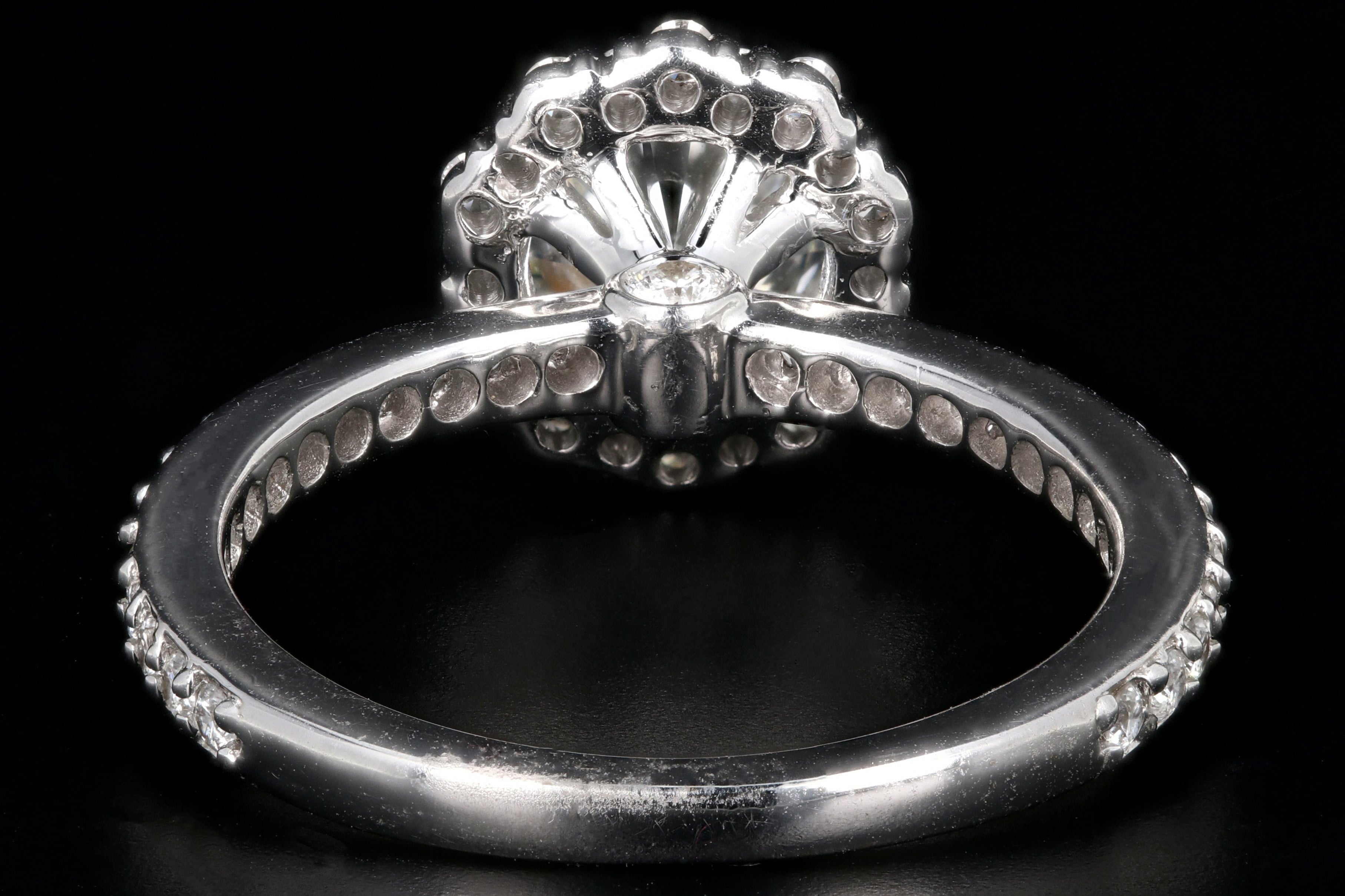 Modern 18K White Gold 1.26CT Round Brilliant Cut Diamond Engagement Ring GIA Certified - Queen May