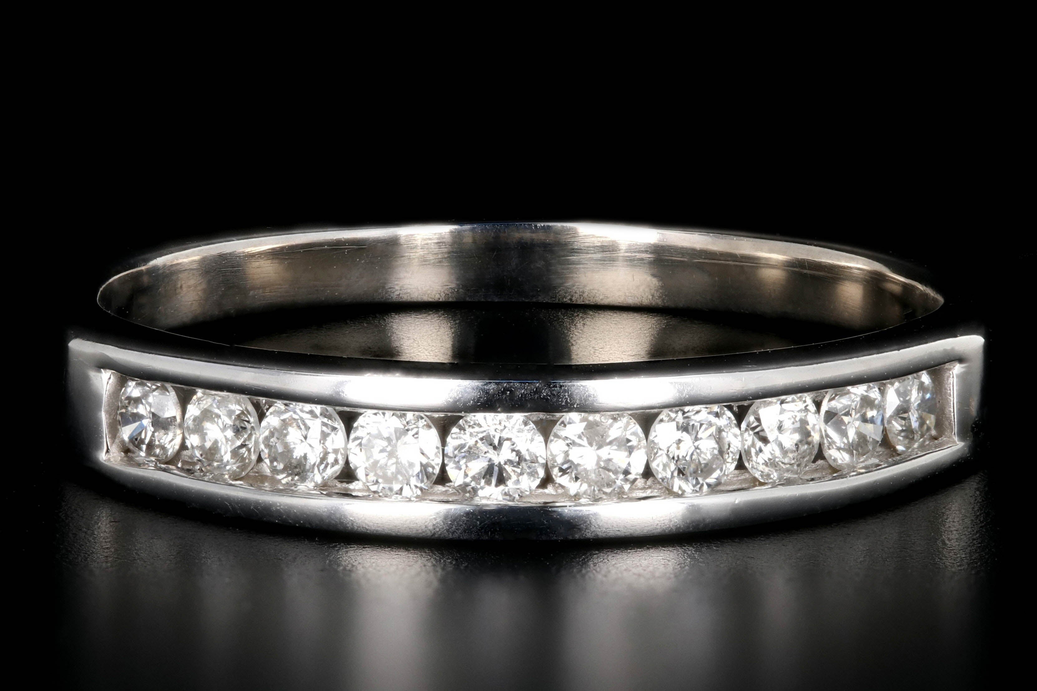 Modern 14K White Gold .30 Carat Diamond Half Band - Queen May
