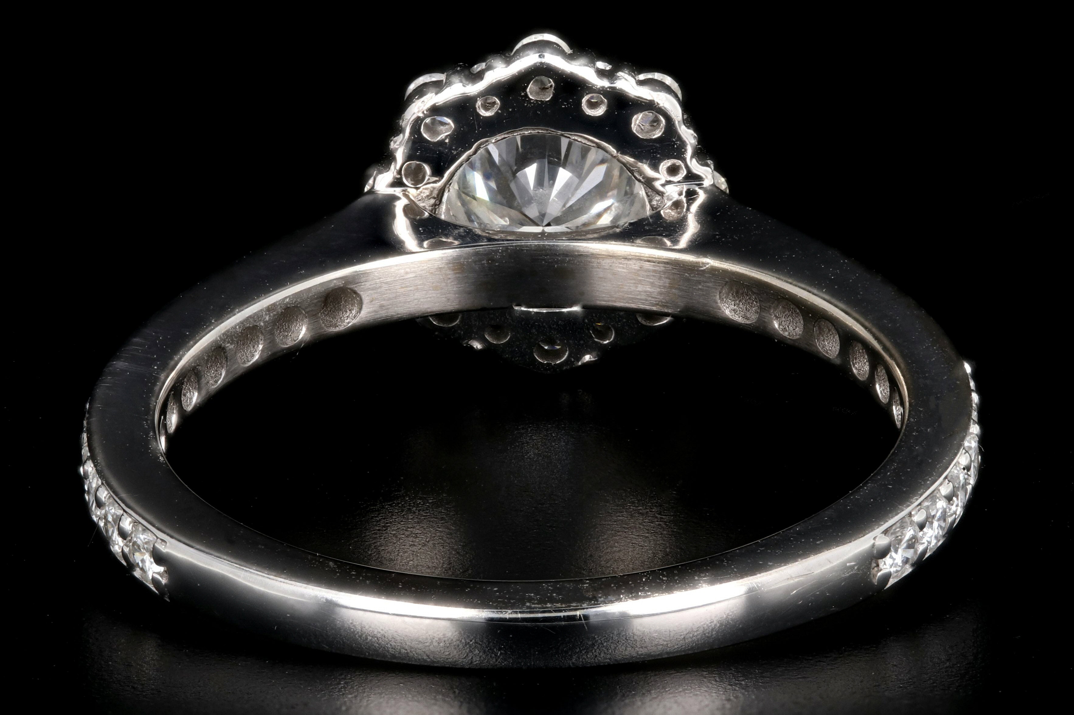 New 18K White Gold .58 Carat Round Brilliant Cut Diamond Engagement Ring GIA Certified - Queen May