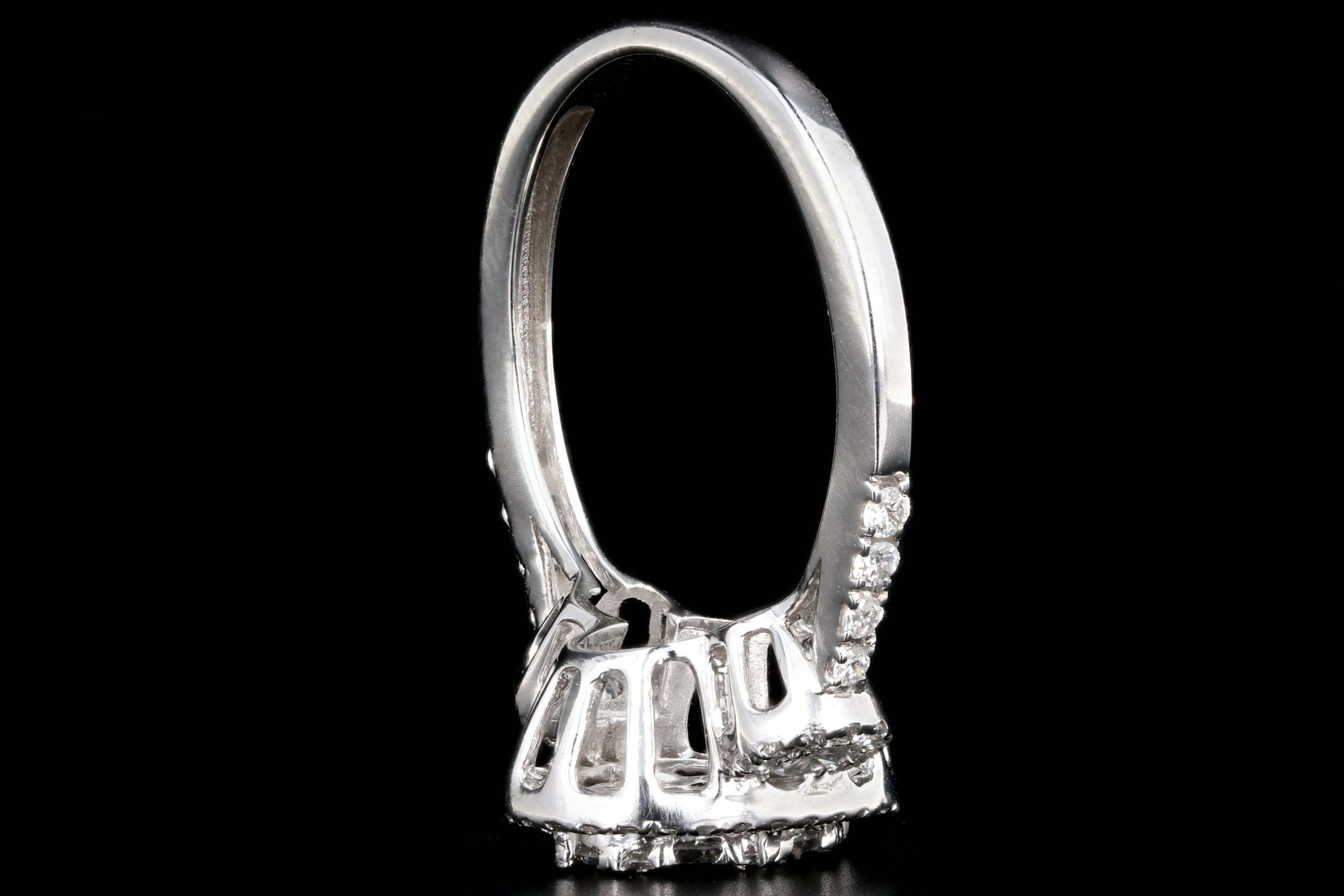 Modern 14K White Gold 1 Carat Total Weight Engagement Ring - Queen May