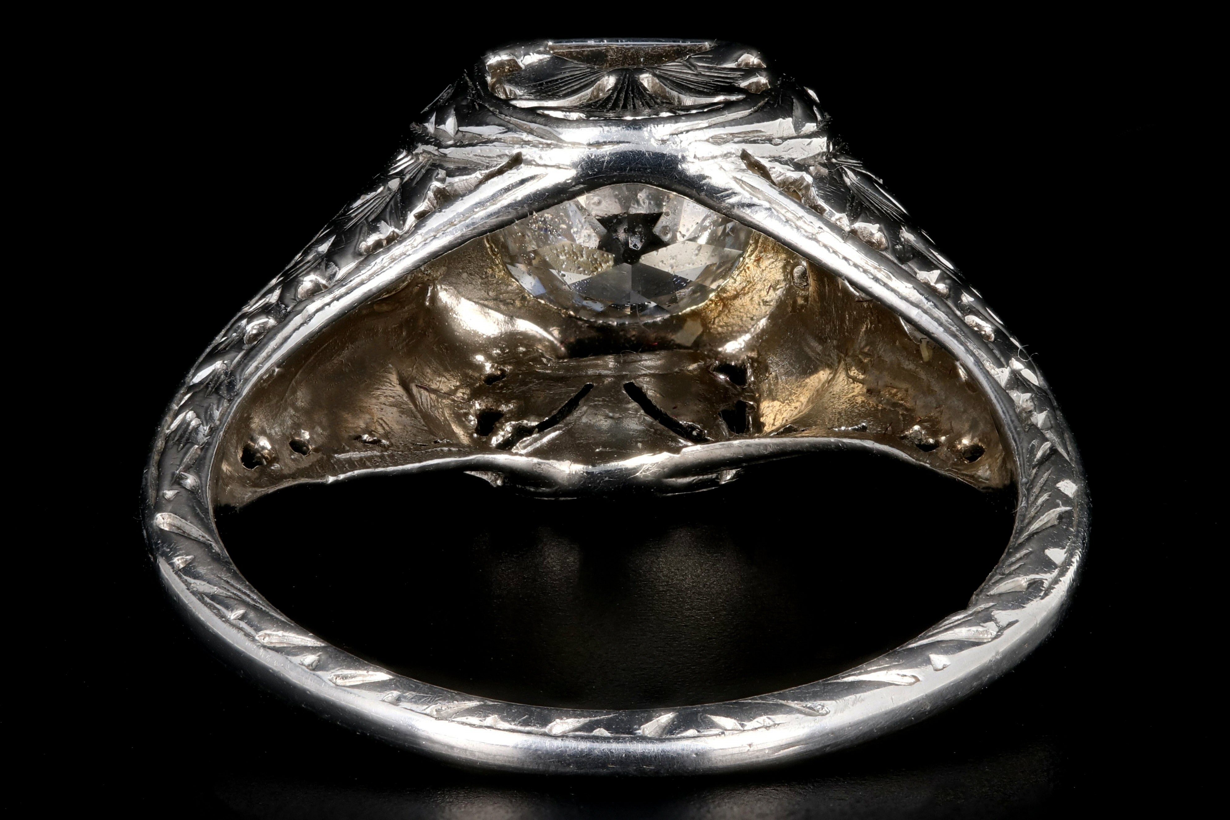 Art Deco Platinum .85 Carat Old European Cut Engagement Ring GIA Certified - Queen May