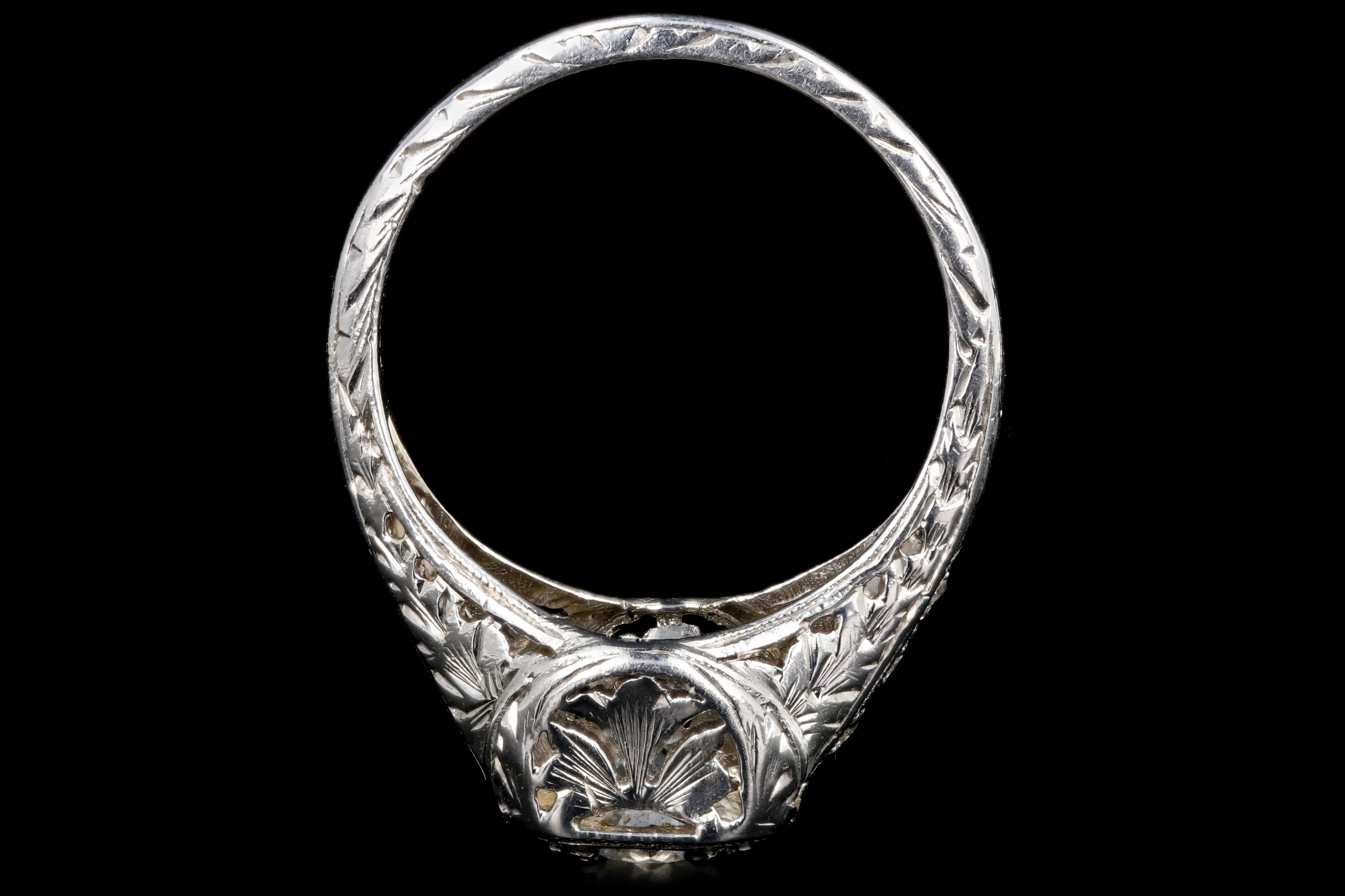 Art Deco Platinum .85 Carat Old European Cut Engagement Ring GIA Certified - Queen May