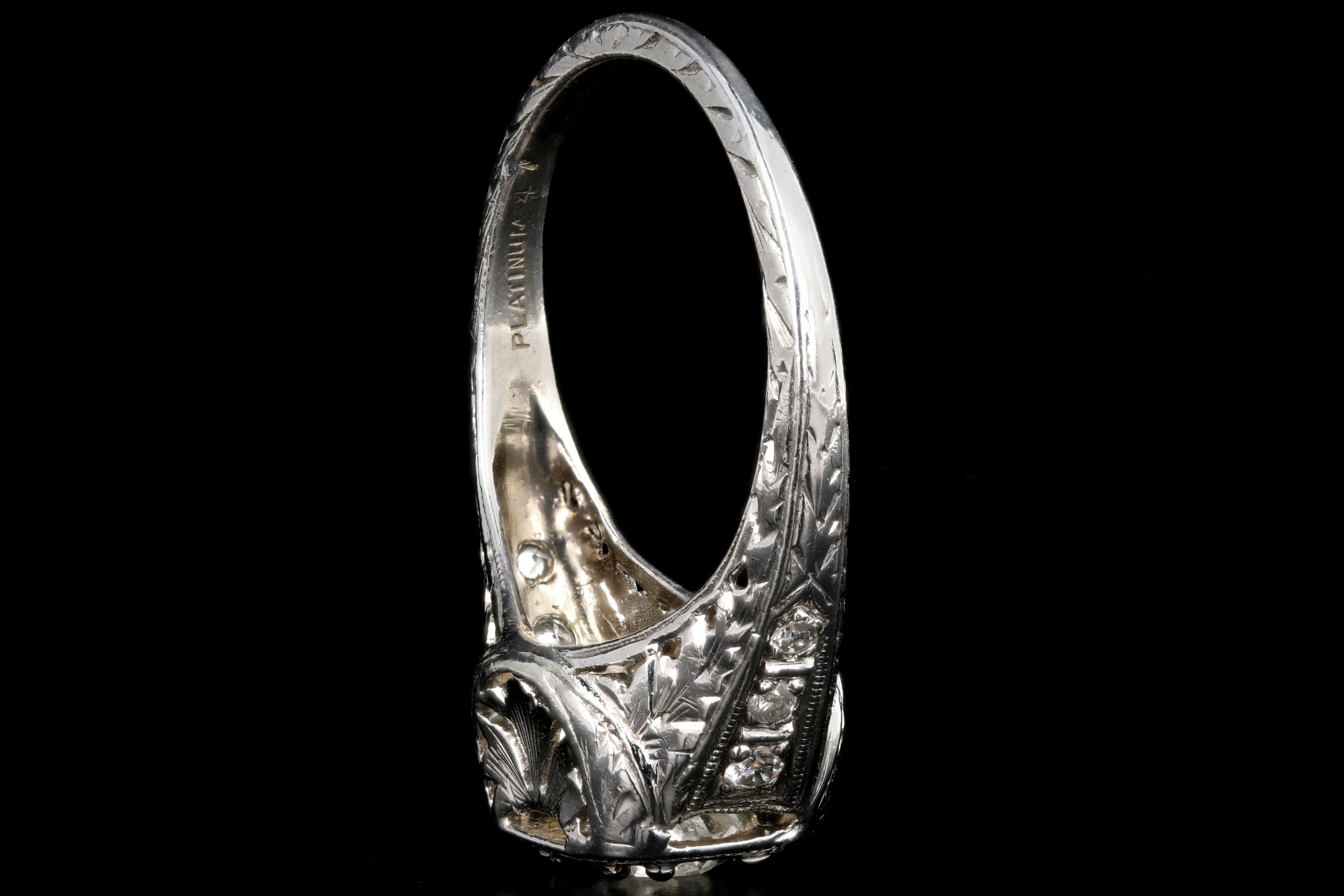 Art Deco Platinum .85 Carat Old European Cut Engagement Ring GIA Certified - Queen May