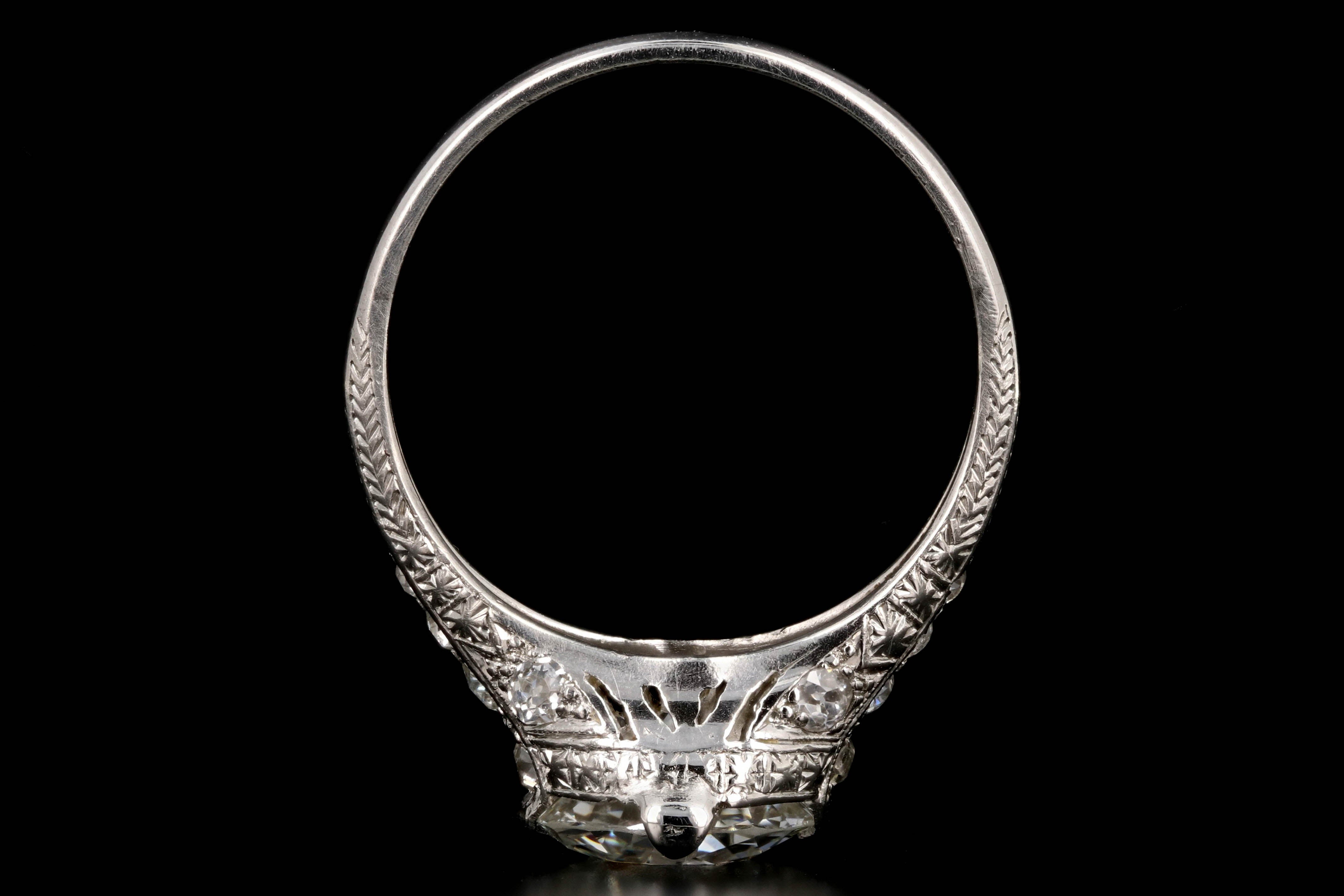 Art Deco Platinum 1.99 Carat Old European Cut Diamond Engagement Ring GIA Certified - Queen May