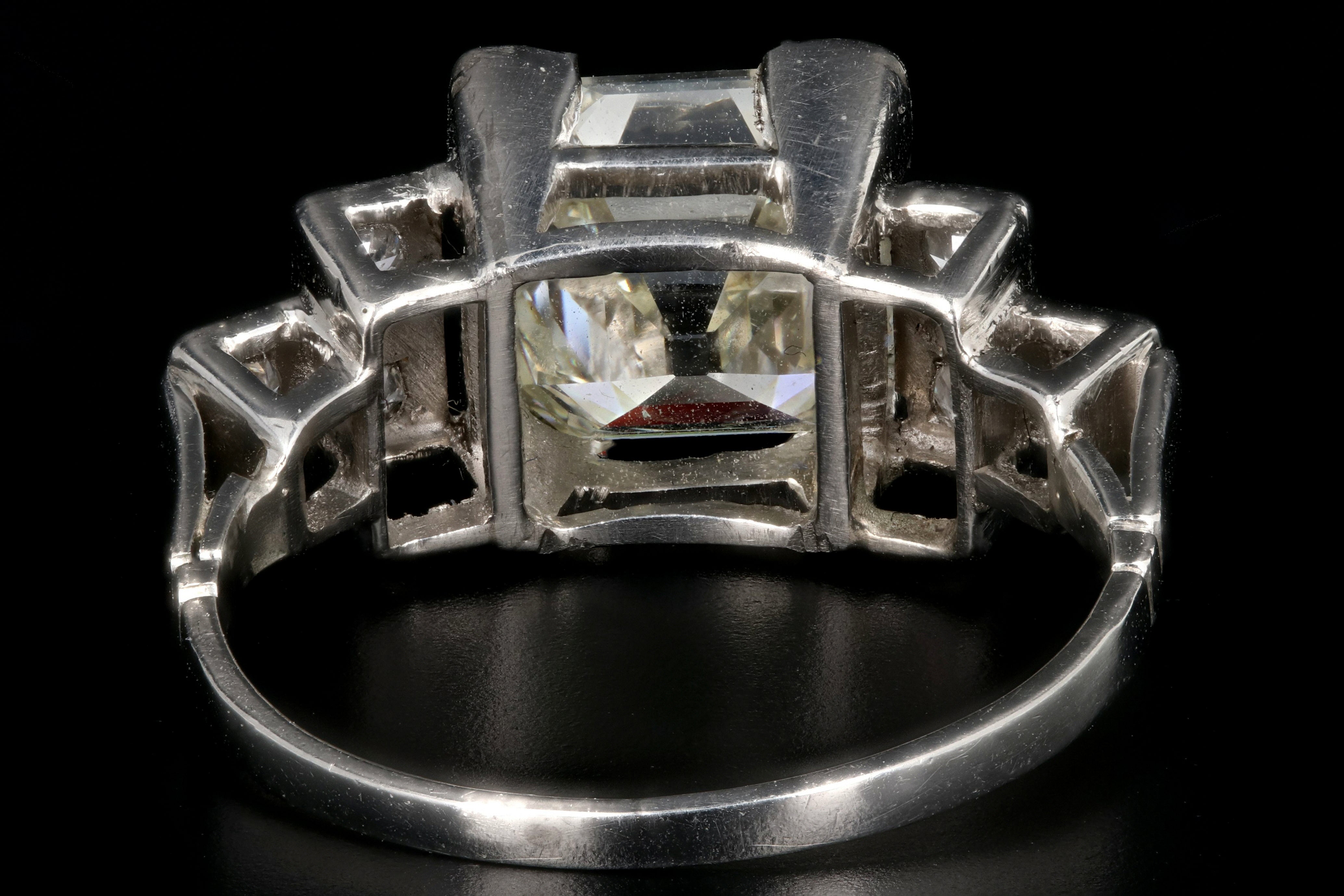 Art Deco 2.52CT Antique Asscher Cut Diamond Engagement Ring GIA Certified - Queen May