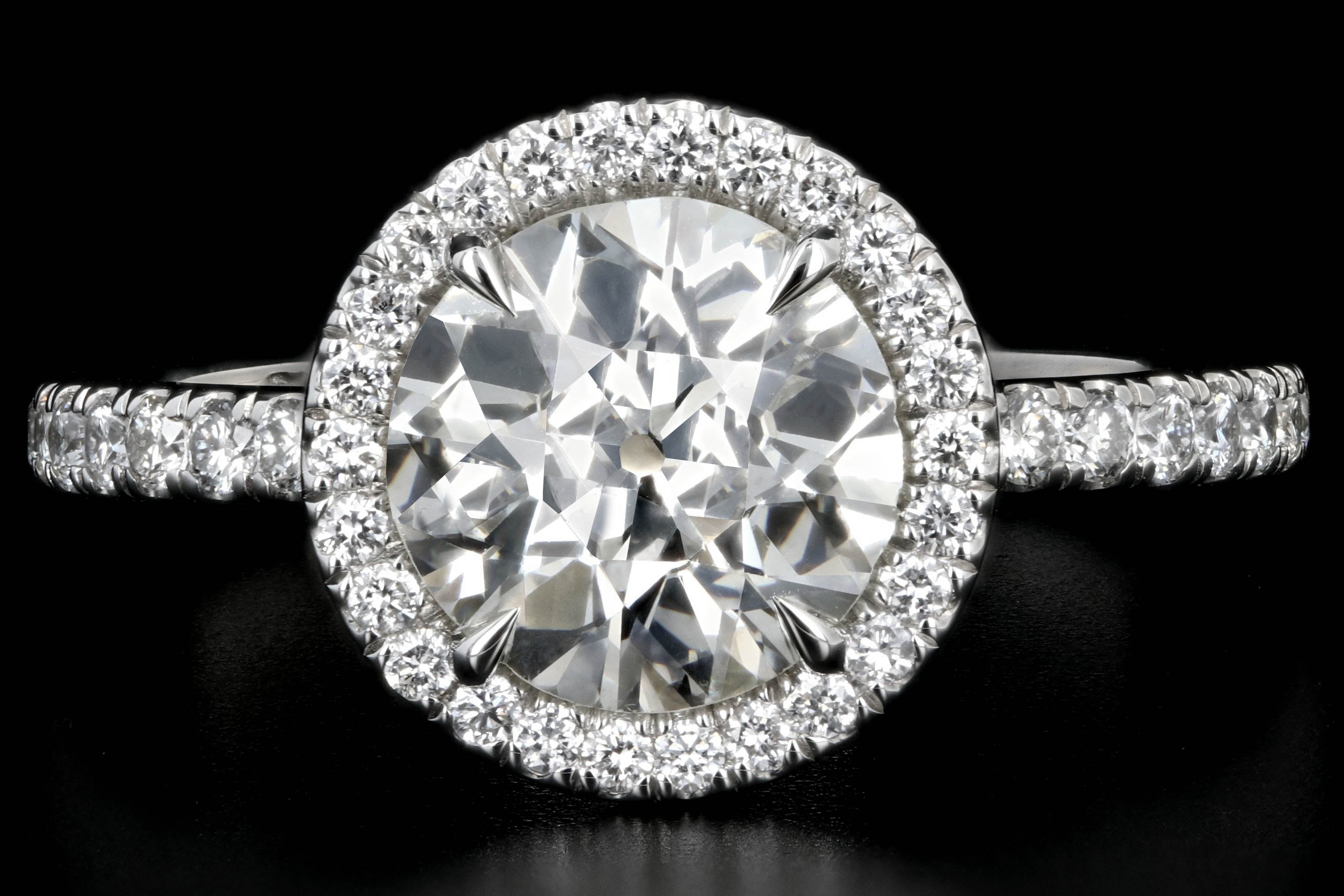 New Platinum 1.85 carat Old European Cut Diamond Engagement Ring GIA Certified - Queen May