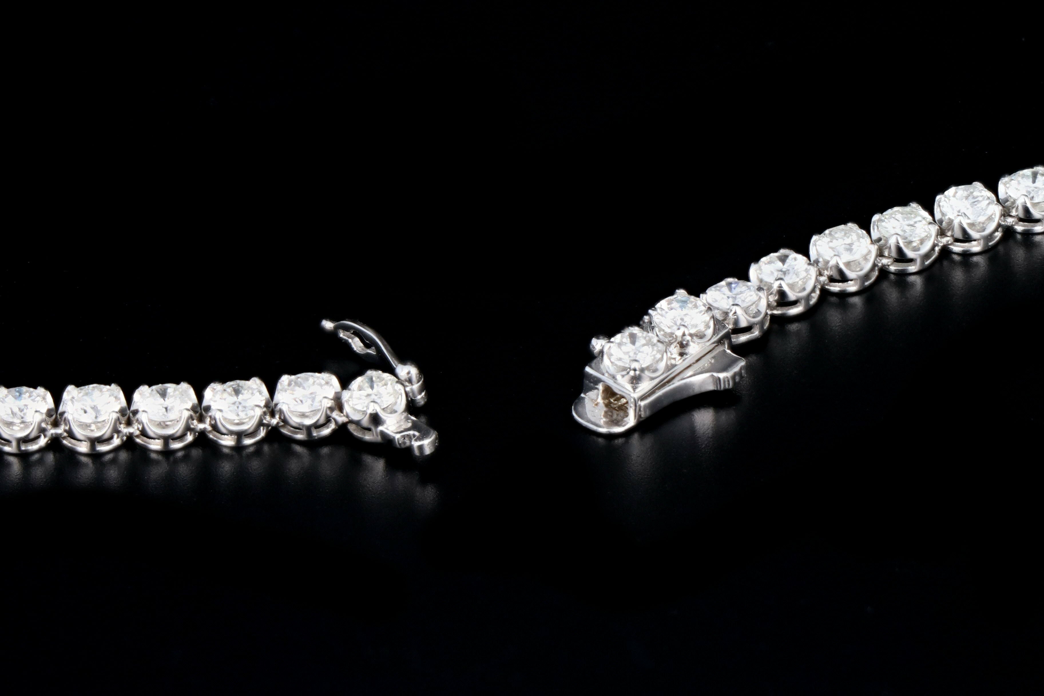 Modern 14K White Gold  20.35 Carat Diamond Tennis Necklace - Queen May