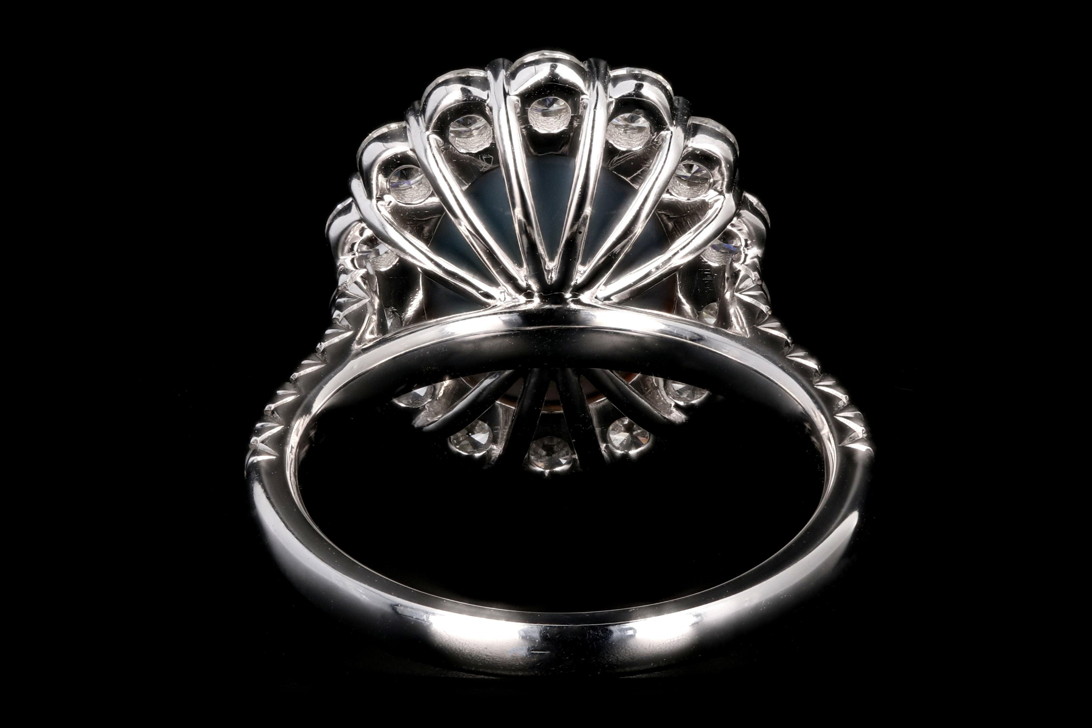 New 14K 2.98 Carat Opal and Diamond Halo Ring - Queen May