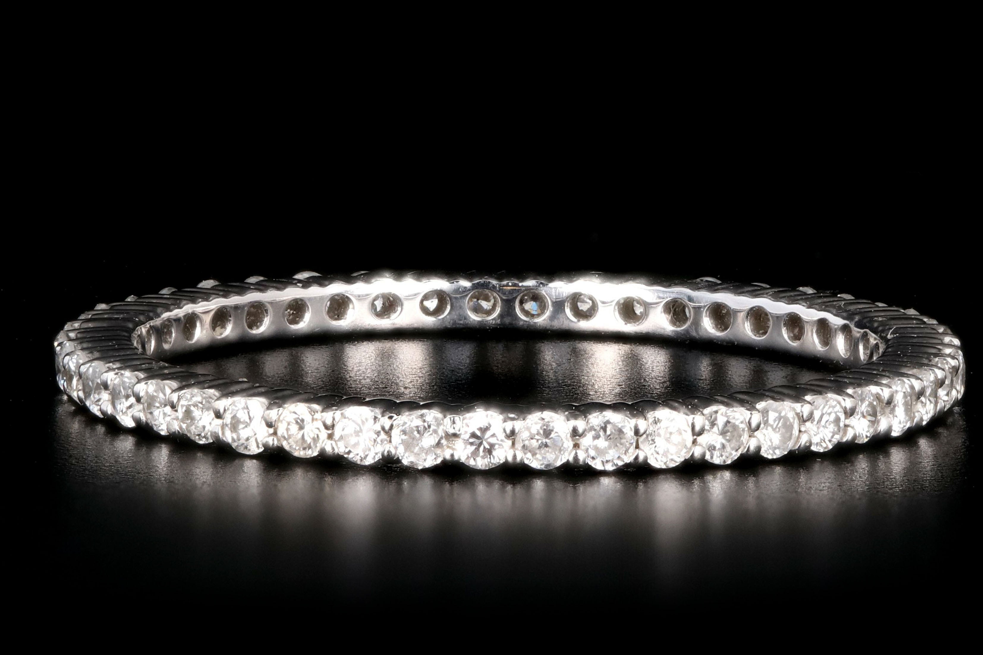 14K Gold 0.38 Carat Round Diamond Eternity Band - Queen May
