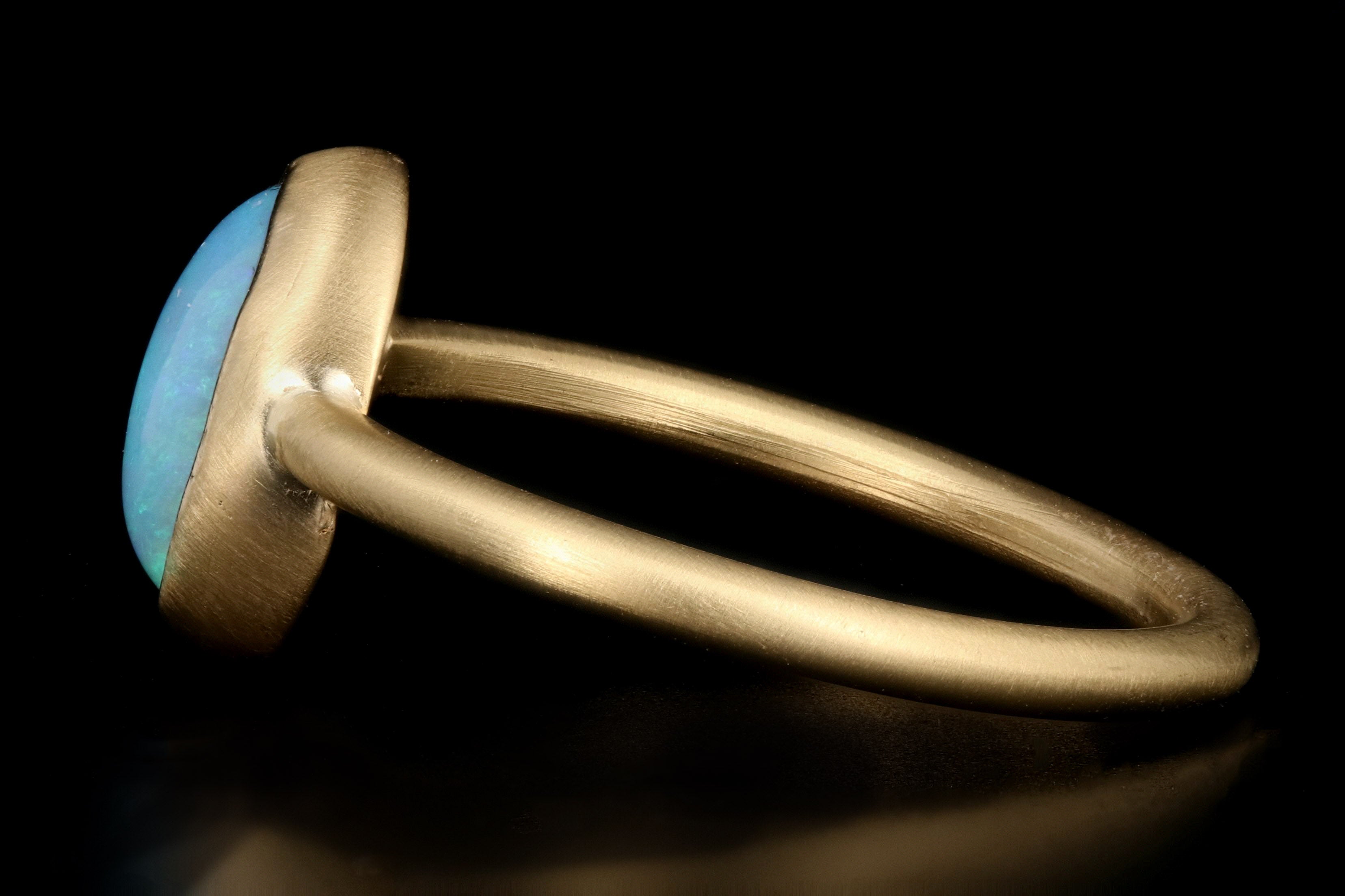 New Handmade 18K Yellow Gold 1.07 Carat Opal Ring - Queen May
