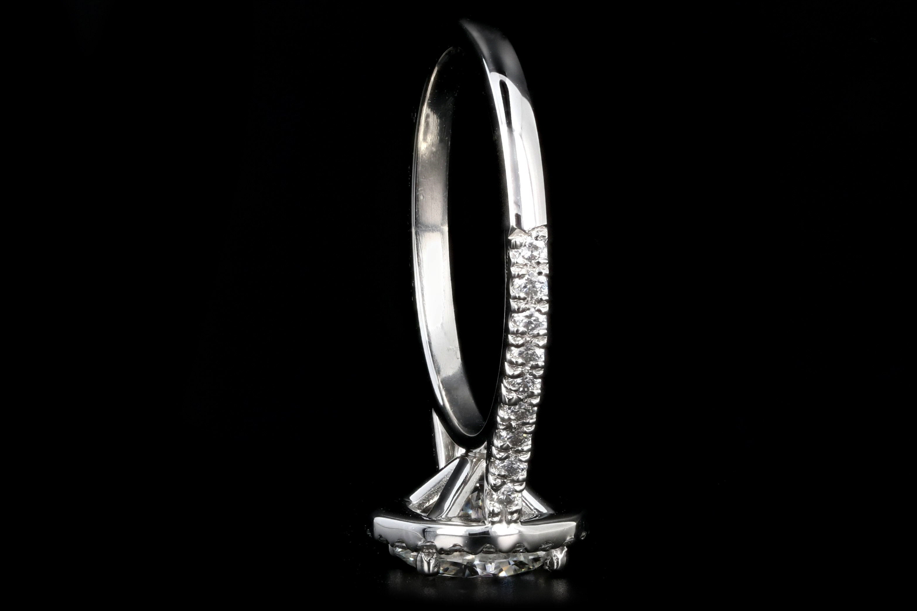 New Platinum 1.56 Carat Round Brilliant Cut Diamond Halo Engagement Ring GIA Certified - Queen May