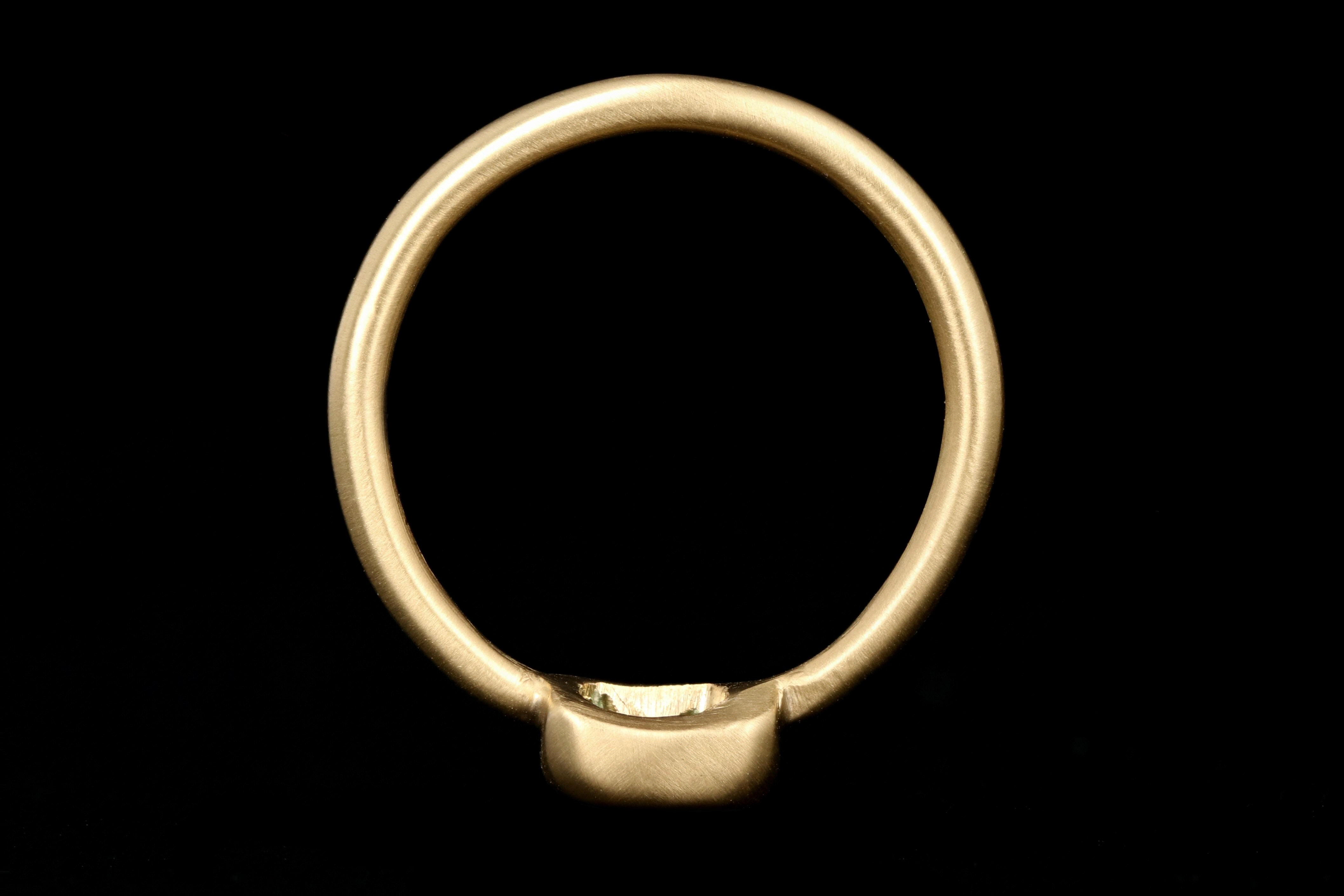 New Handmade 18K Yellow Gold .52 Carat Emerald Ring - Queen May