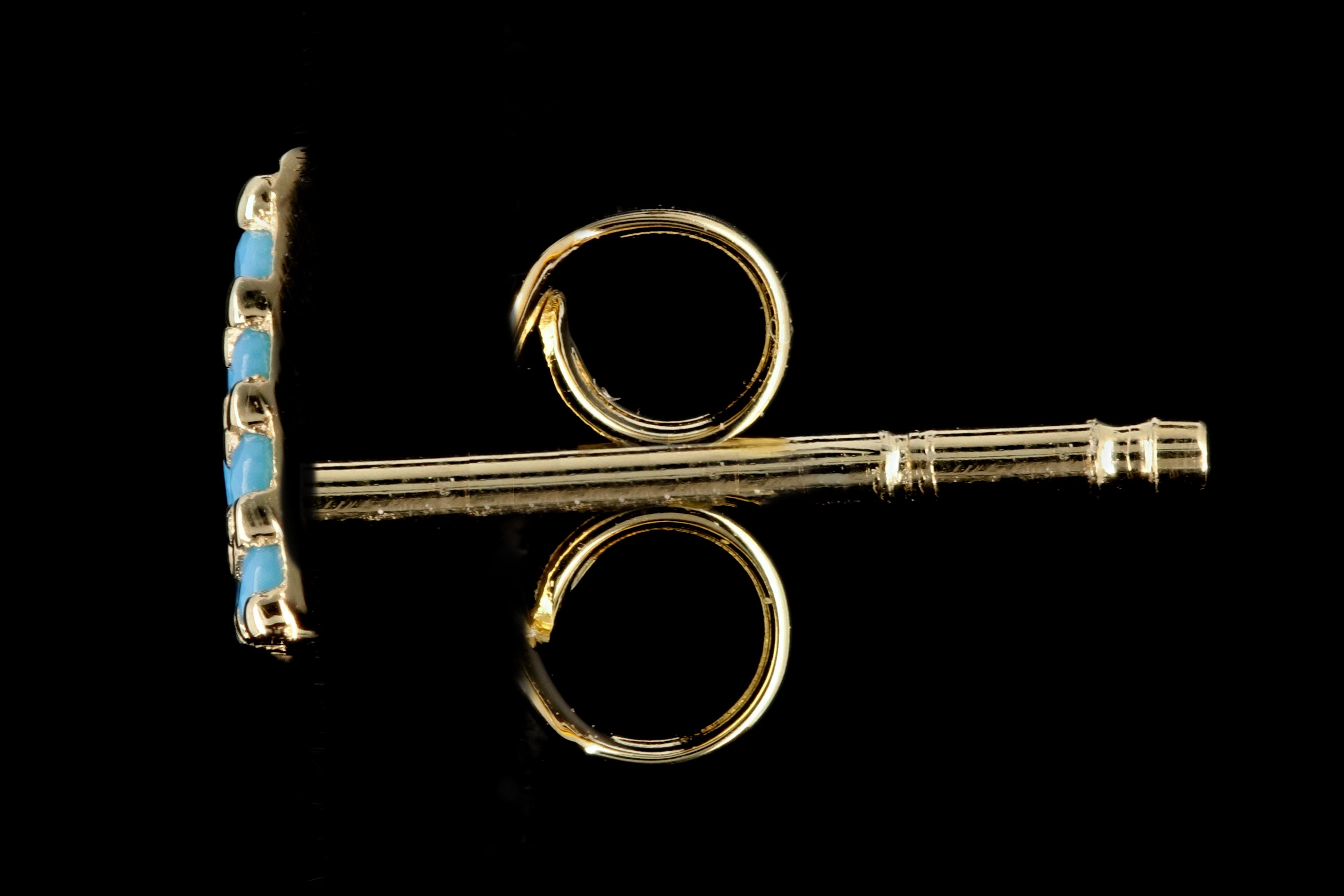 New 14K Yellow Gold Turquoise Pyramid Earrings - Queen May