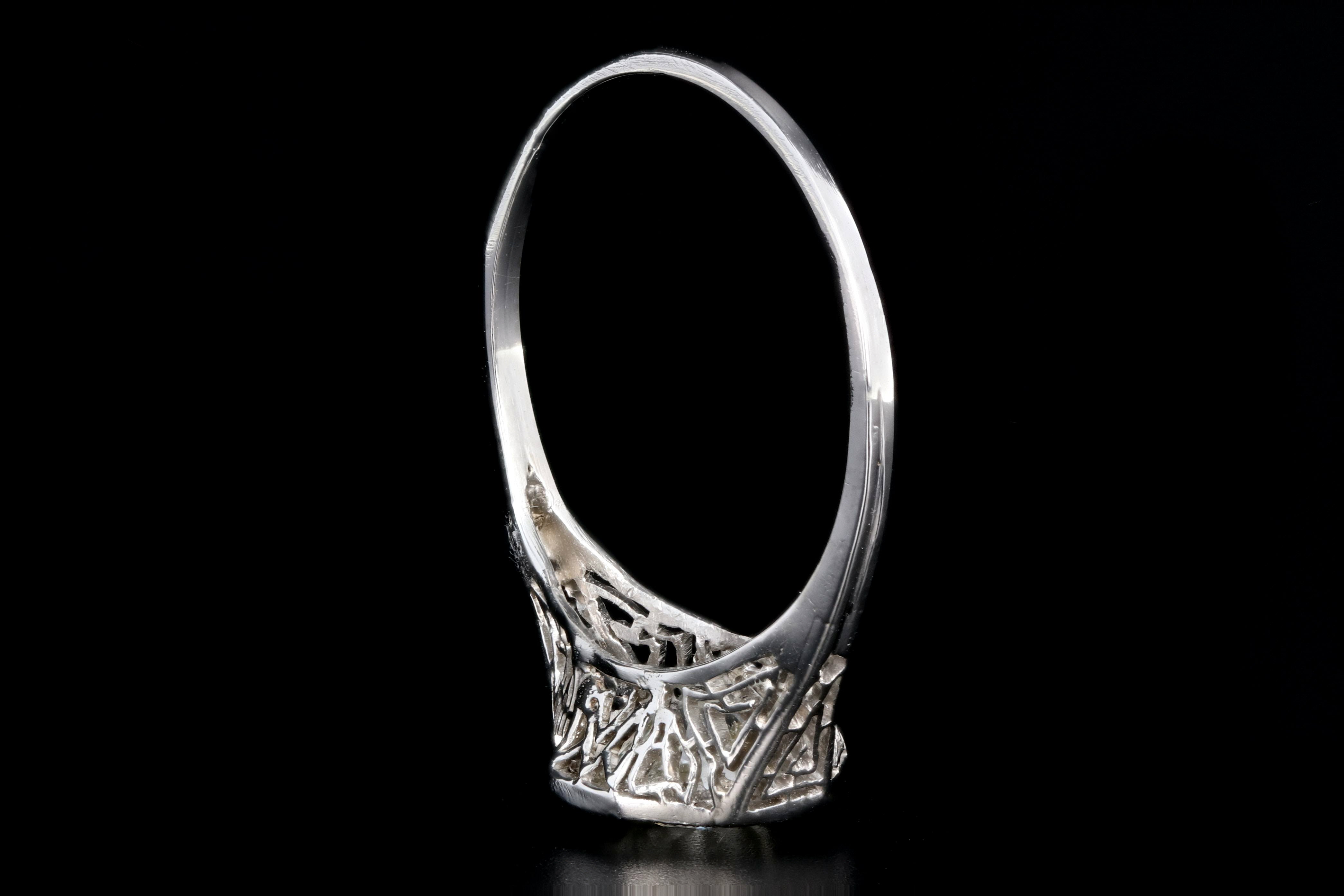 Art Deco Platinum .85 Carat Old European Cut Diamond Engagement Ring - Queen May