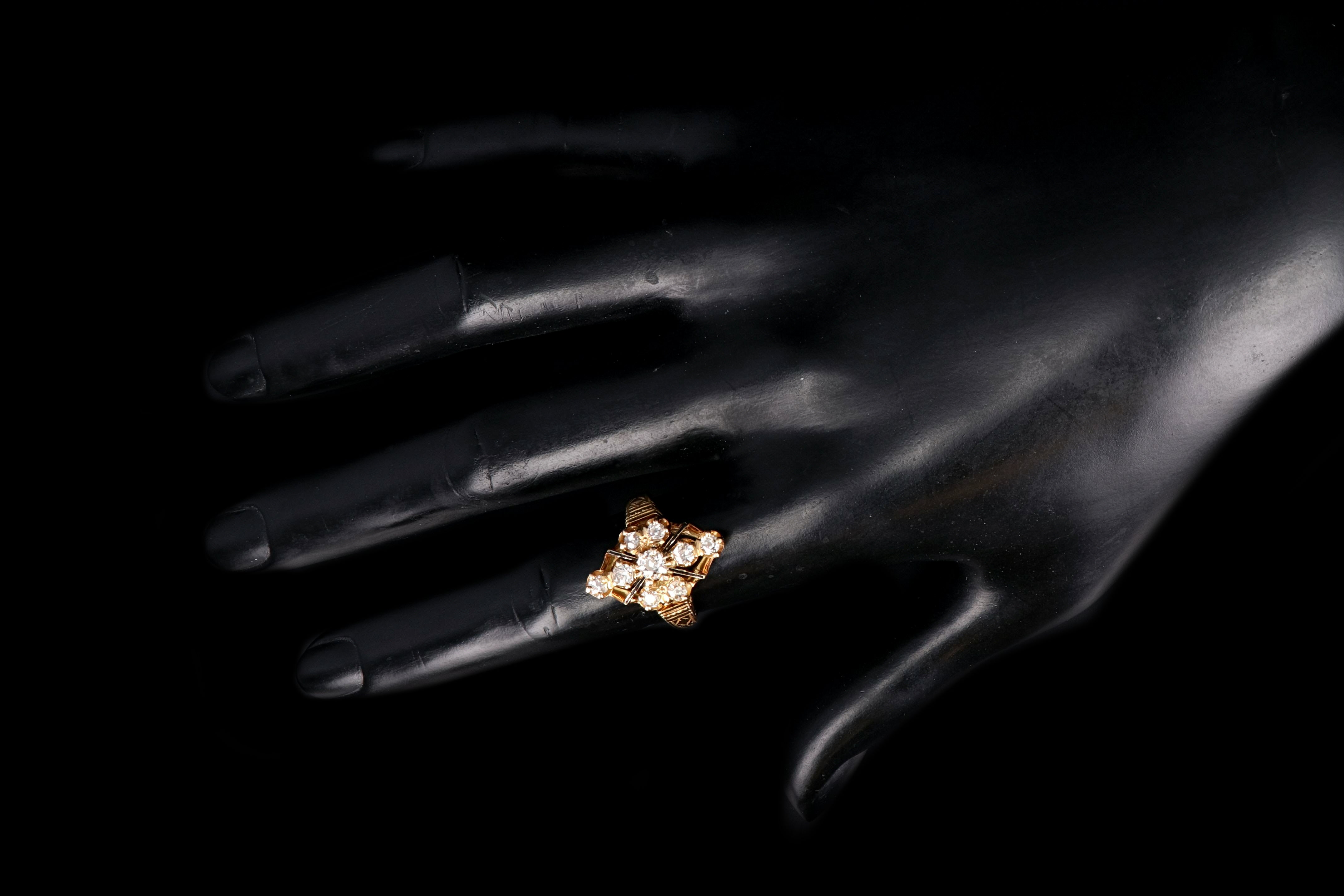 Victorian 18K Yellow Gold 1  Carat Old Mine Cut Diamond Ring - Queen May