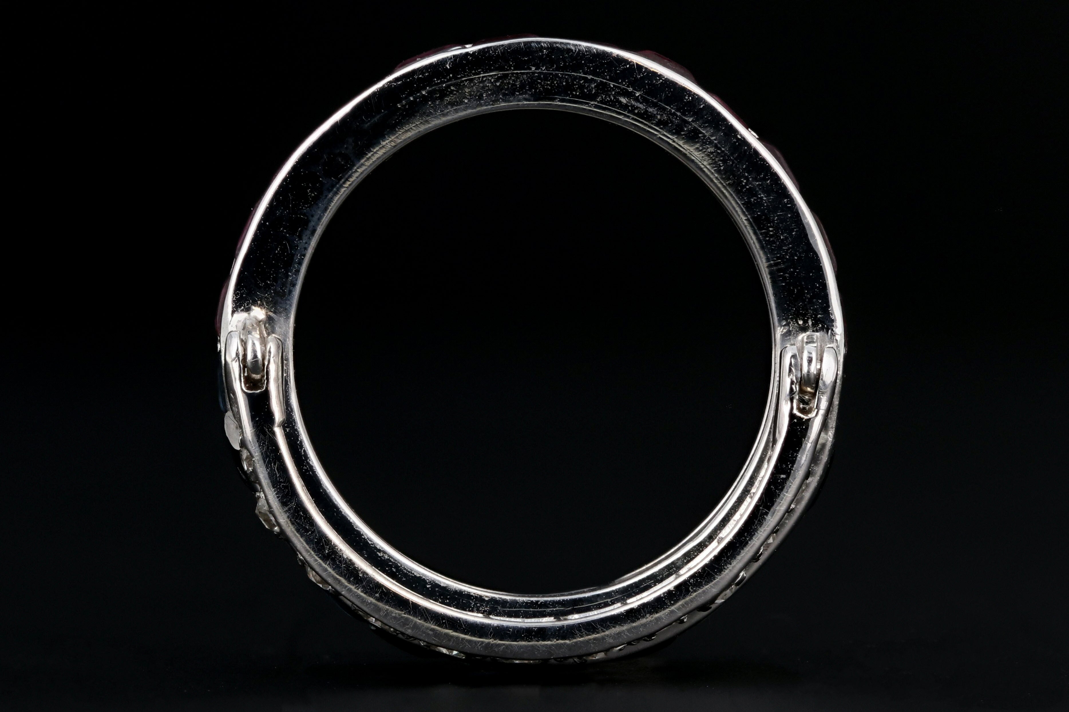 Art Deco Platinum Flip Ring with Sapphires, Rubies, and Diamonds - Queen May