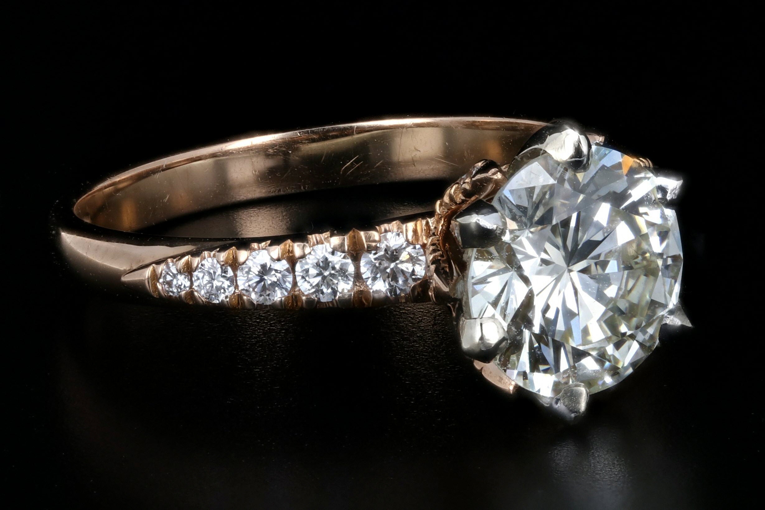 Modern 18K Rose Gold 1.86 Carat Diamond Engagement Ring GIA Certified - Queen May