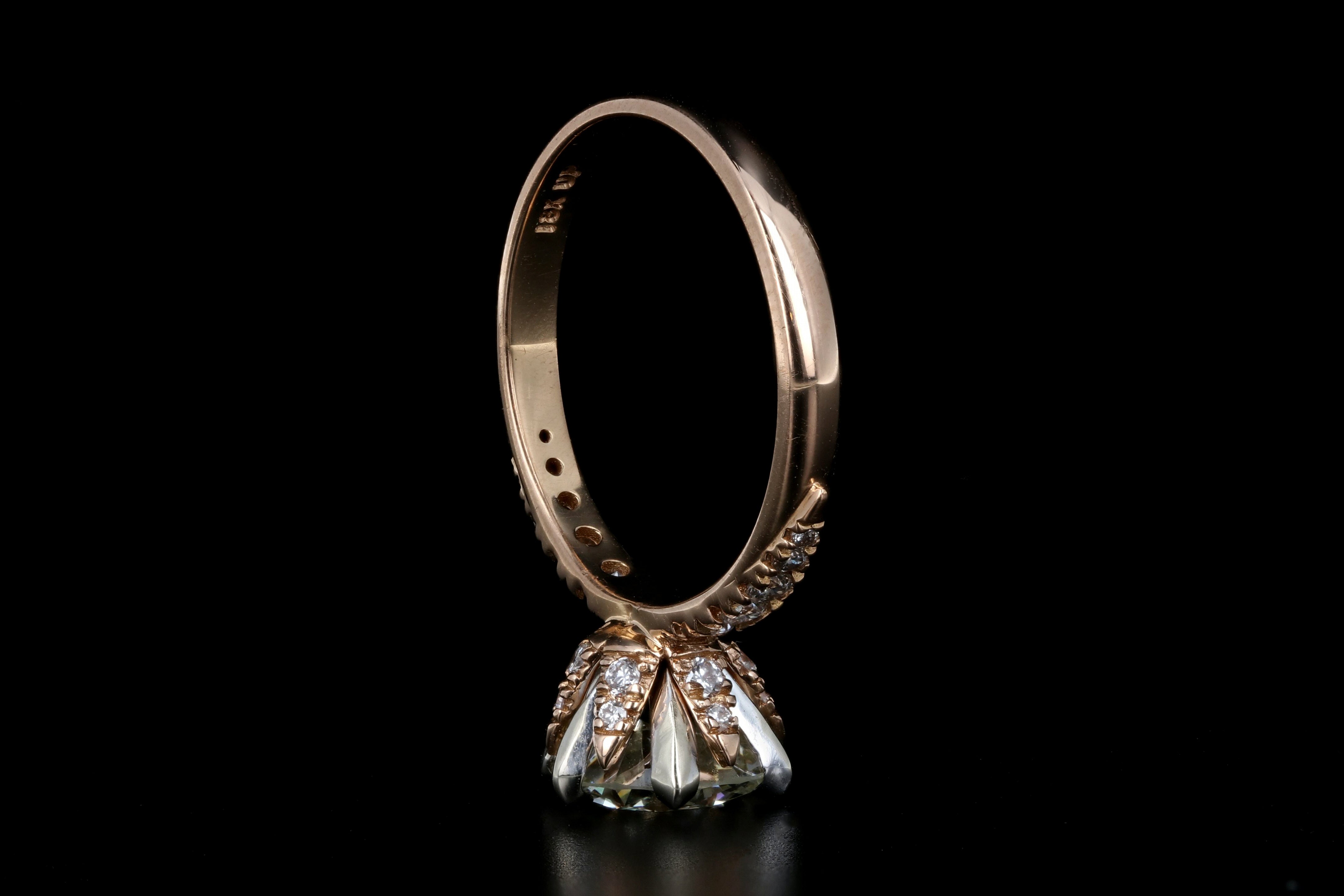 Modern 18K Rose Gold 1.86 Carat Diamond Engagement Ring GIA Certified - Queen May