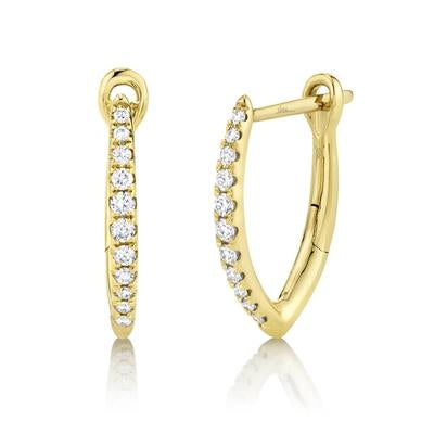 New 14K Gold .15 Carat Total Weight Diamond Hoop Earrings - Queen May