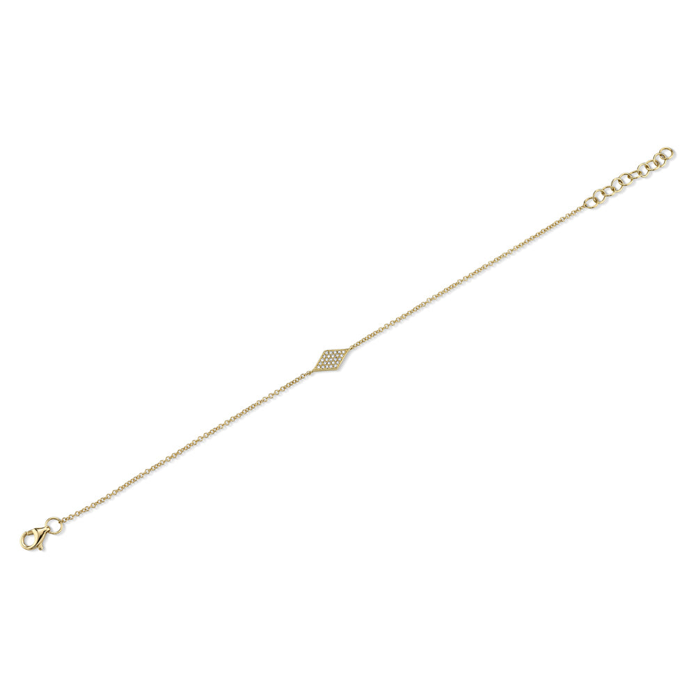 14K Gold Diamond Pave Diamond Shape Bracelet - Queen May