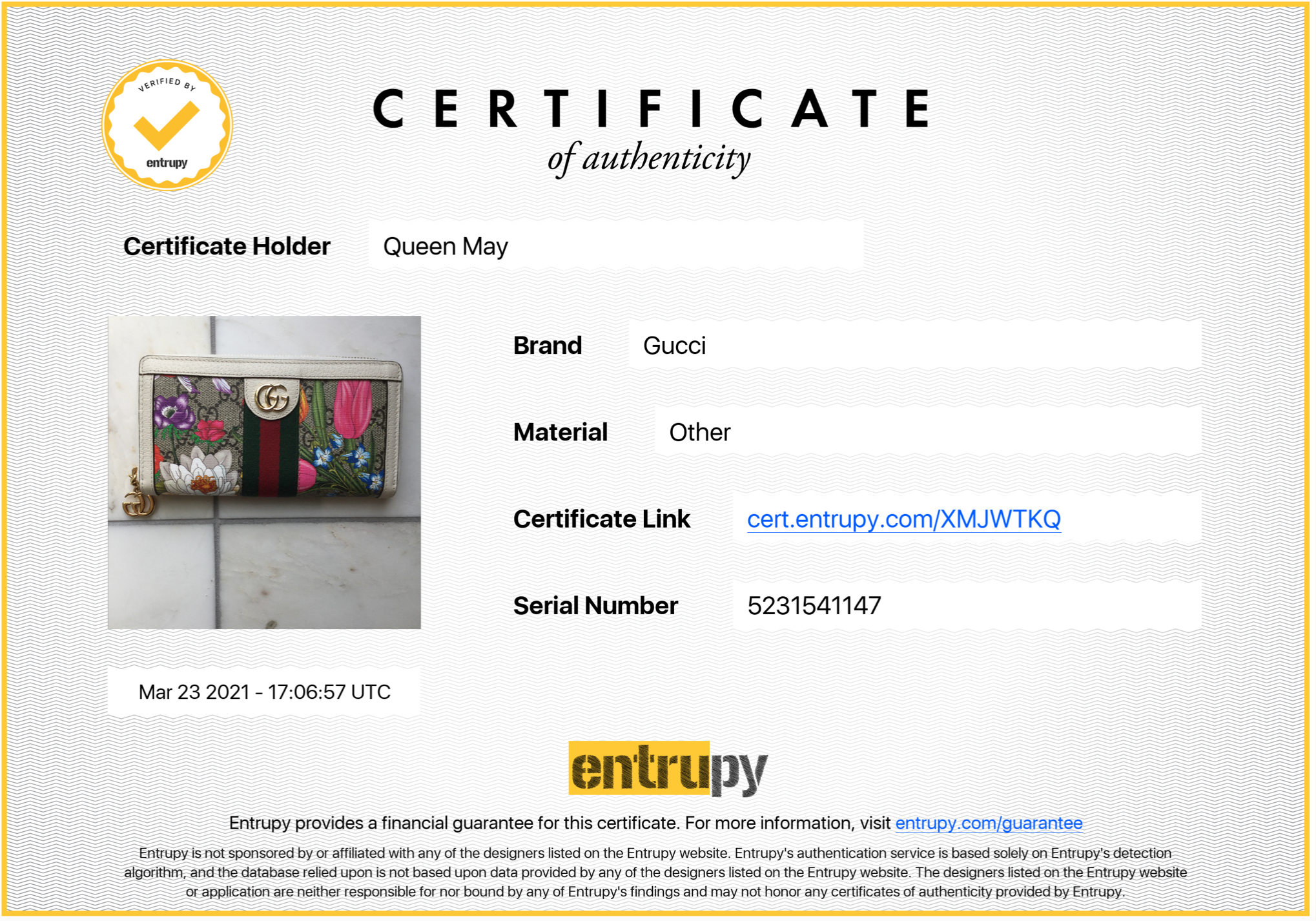 Gucci Flora Wallet - Queen May