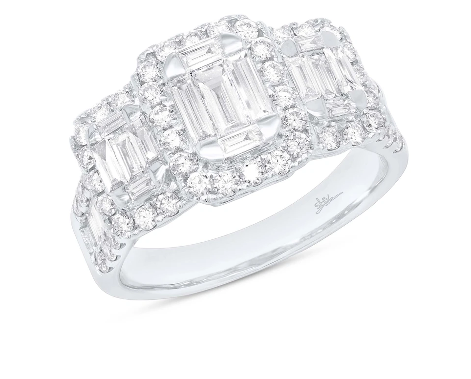 New 14K 1.75 CT Diamond Baguette Ring - Queen May