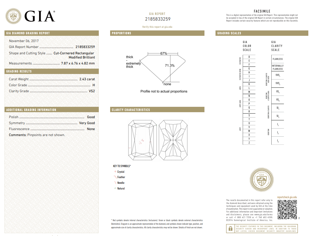 Modern Platinum 2.43 Carat Radiant Cut Diamond Engagement Ring GIA Certified - Queen May
