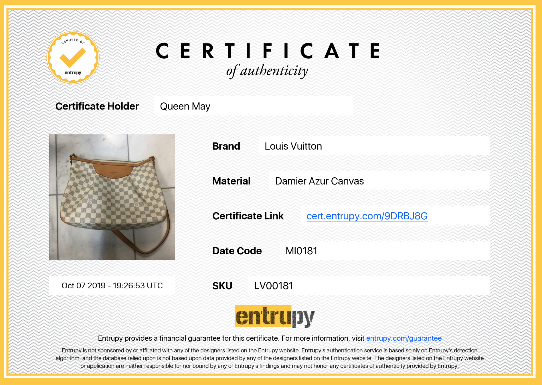 Louis Vuitton Damier Azur Siracusa MM - Queen May