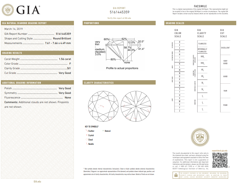 New Platinum 1.56 Carat Round Brilliant Cut Diamond Halo Engagement Ring GIA Certified - Queen May