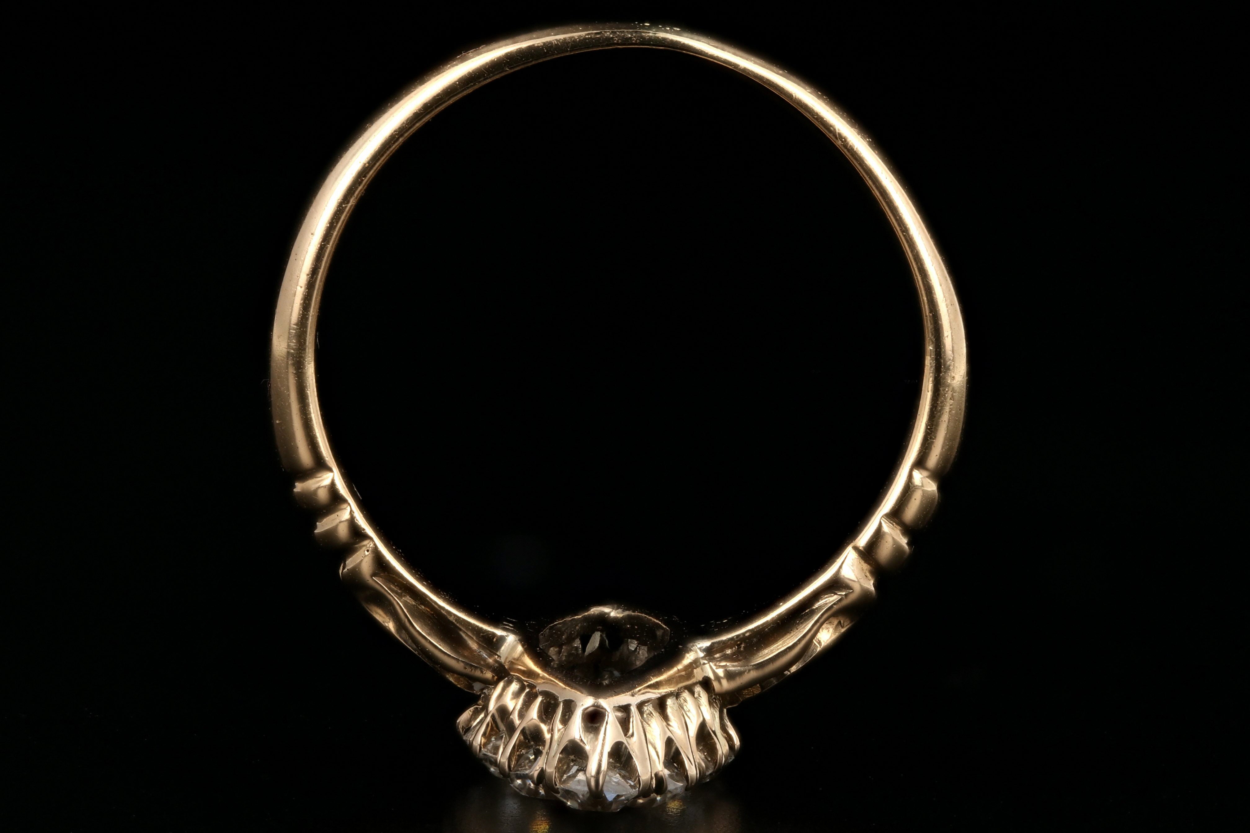 Victorian 18K Yellow Gold Ruby And Diamond Navette Ring - Queen May