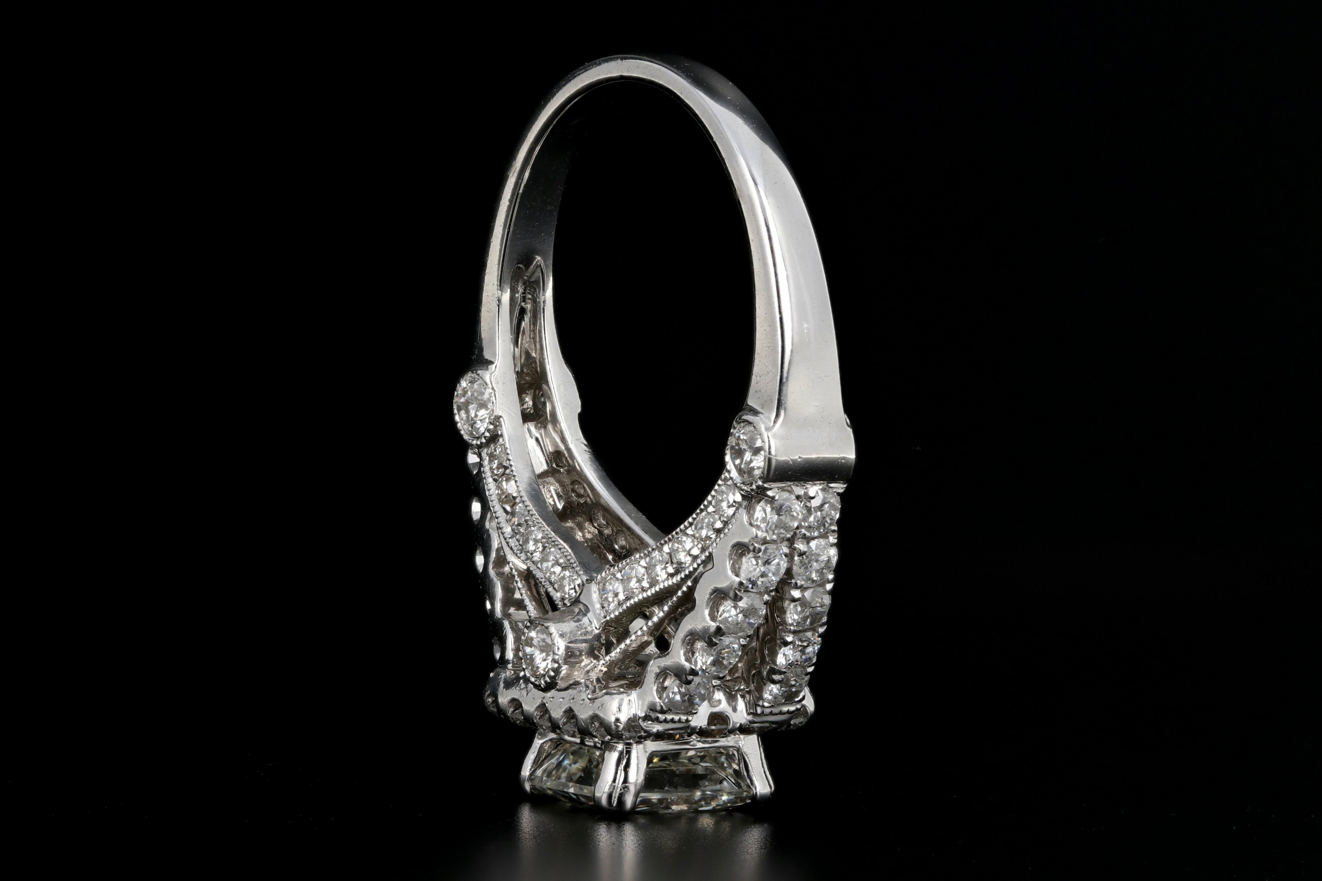 New 14K White Gold 1.52 Carat Radiant Cut Diamond Engagement Ring GIA Certified - Queen May