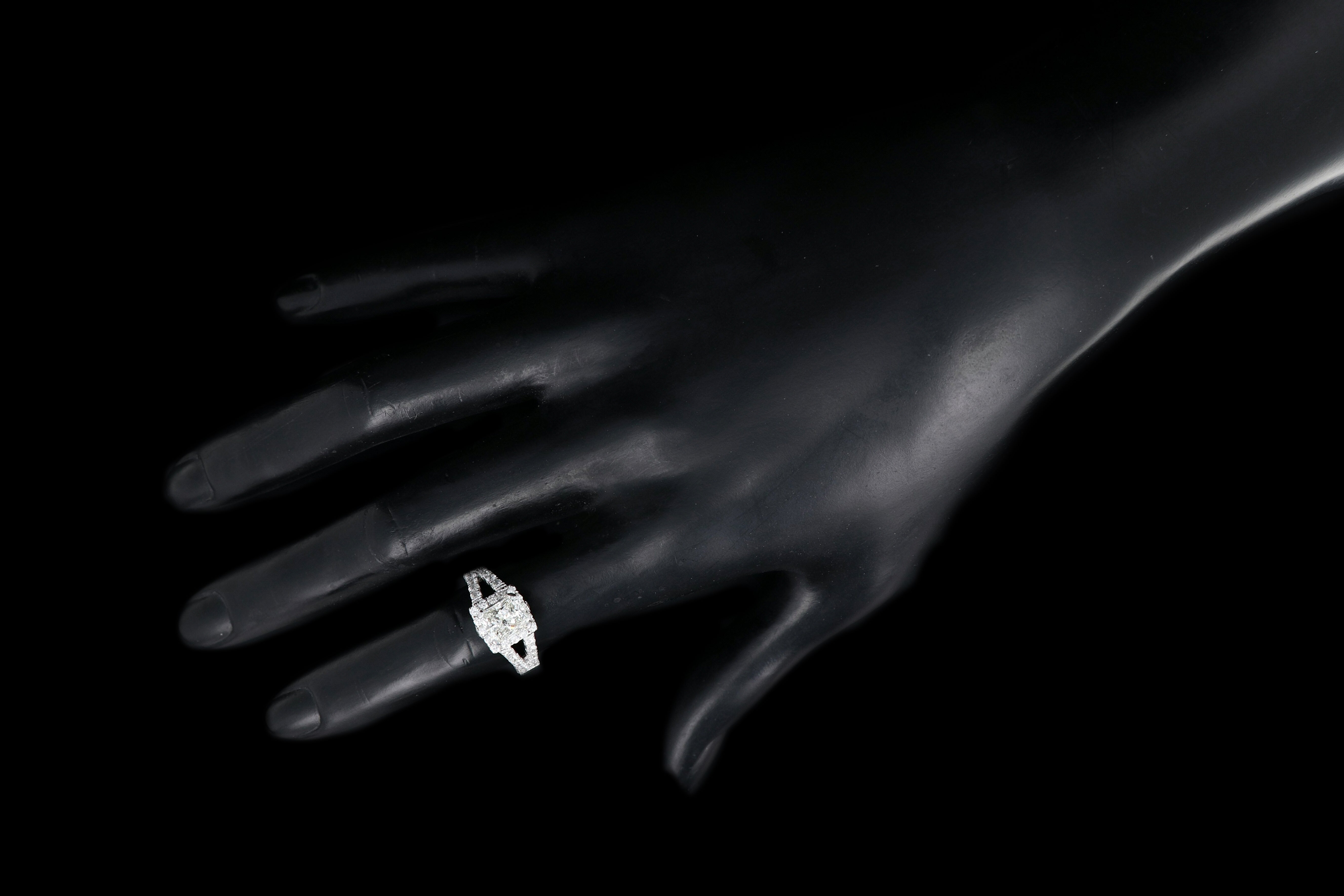 New 14K White Gold 1.52 Carat Radiant Cut Diamond Engagement Ring GIA Certified - Queen May