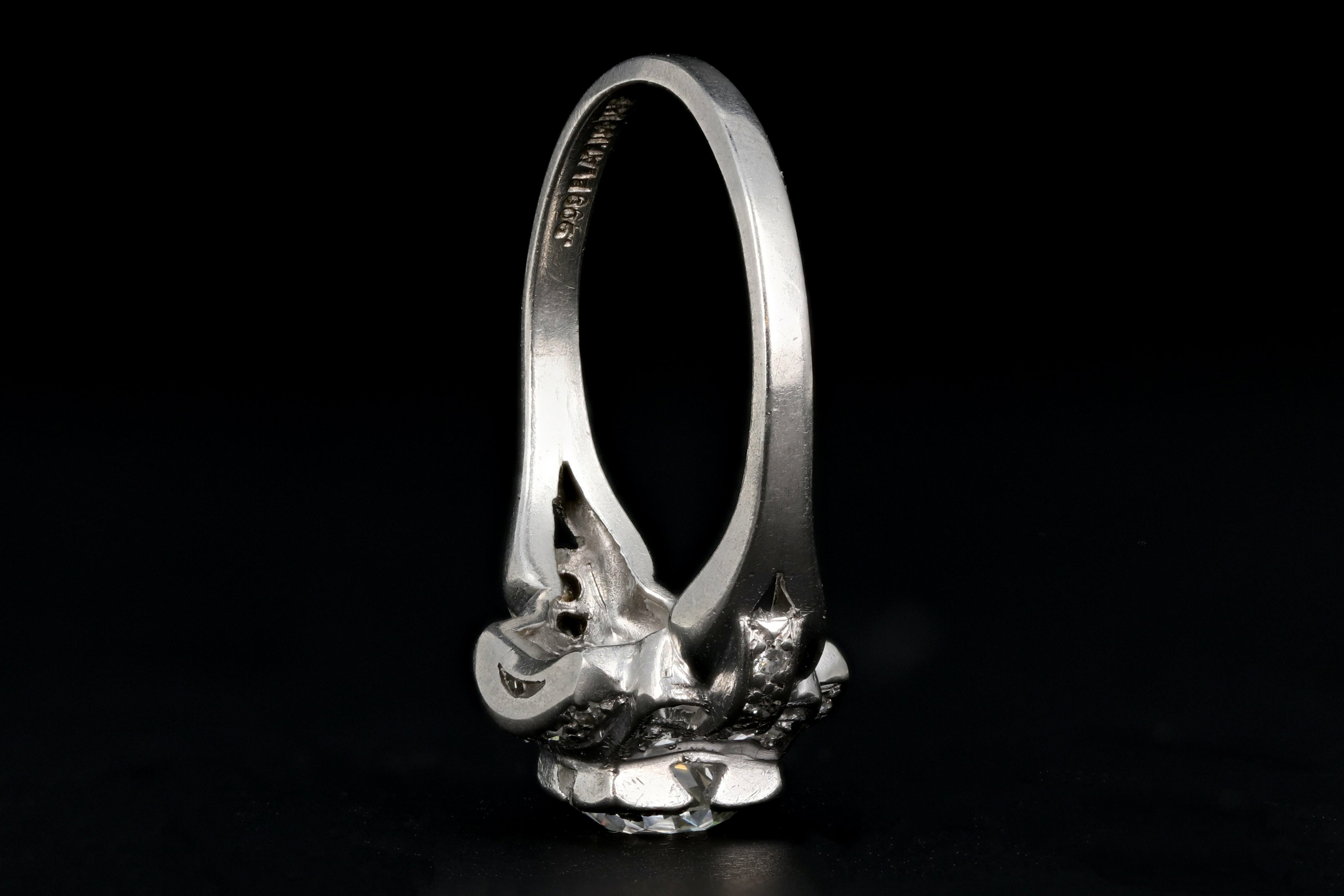 Art Deco  Platinum G.C.& G Old European Cut Diamond Ring c.1920s - Queen May
